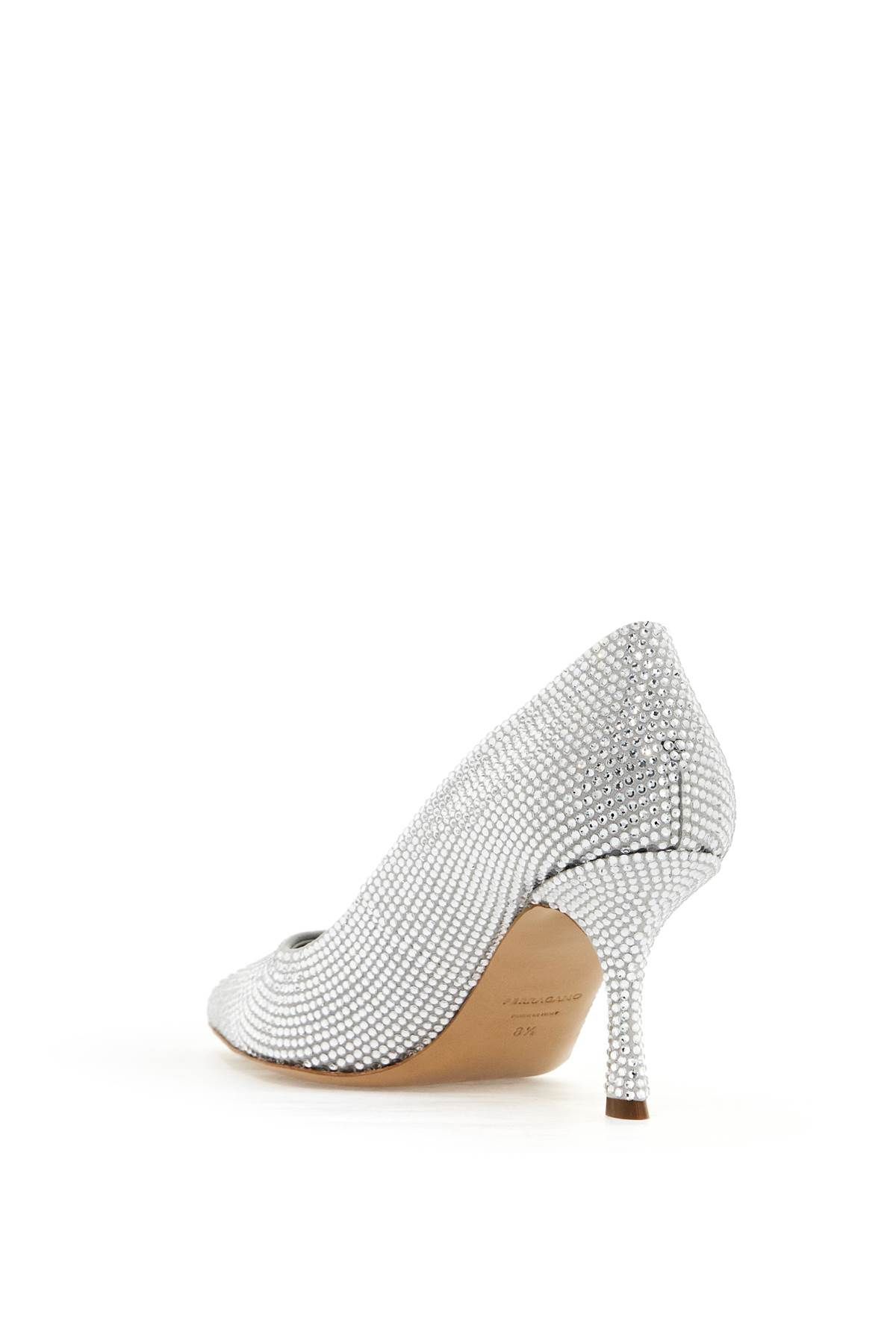 Shop Ferragamo 'strass-emb In Silver