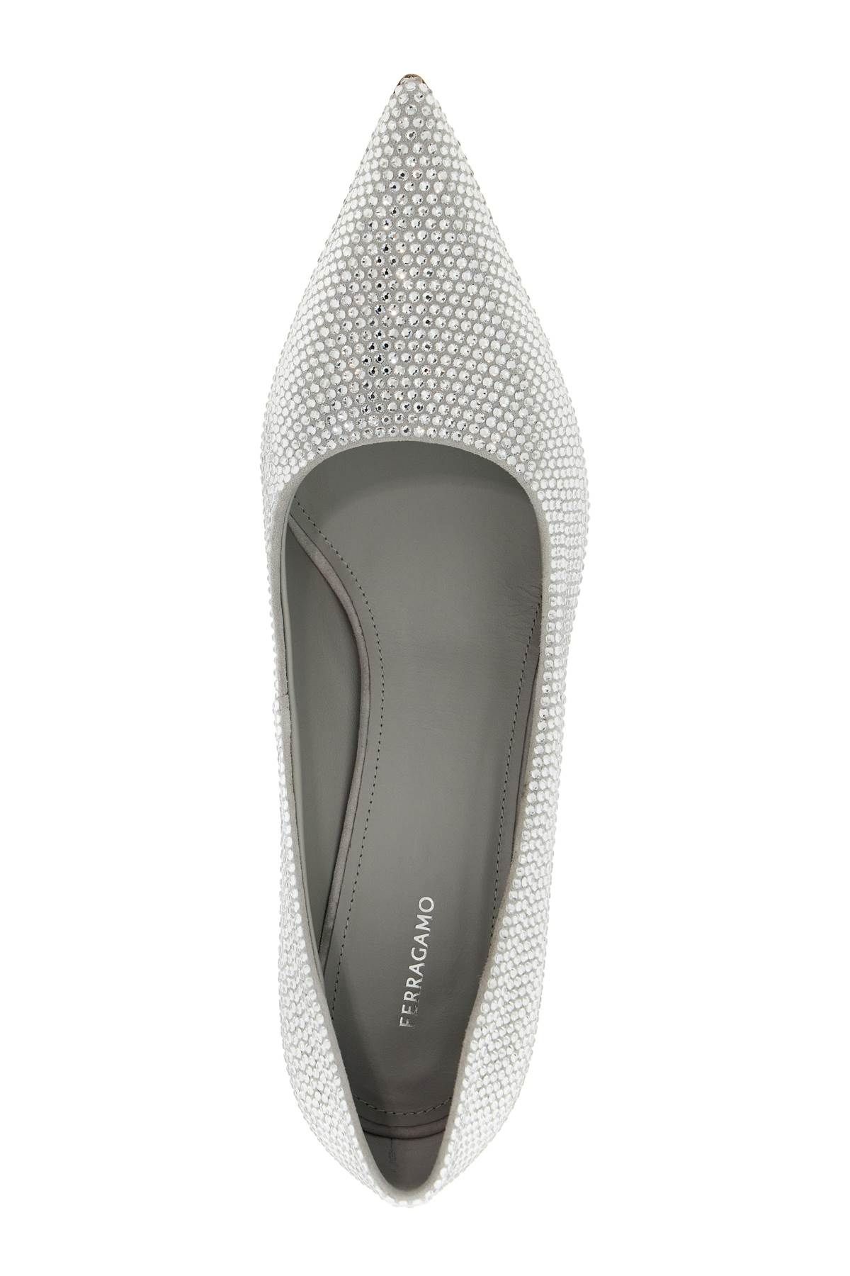 Shop Ferragamo 'strass-emb In Silver