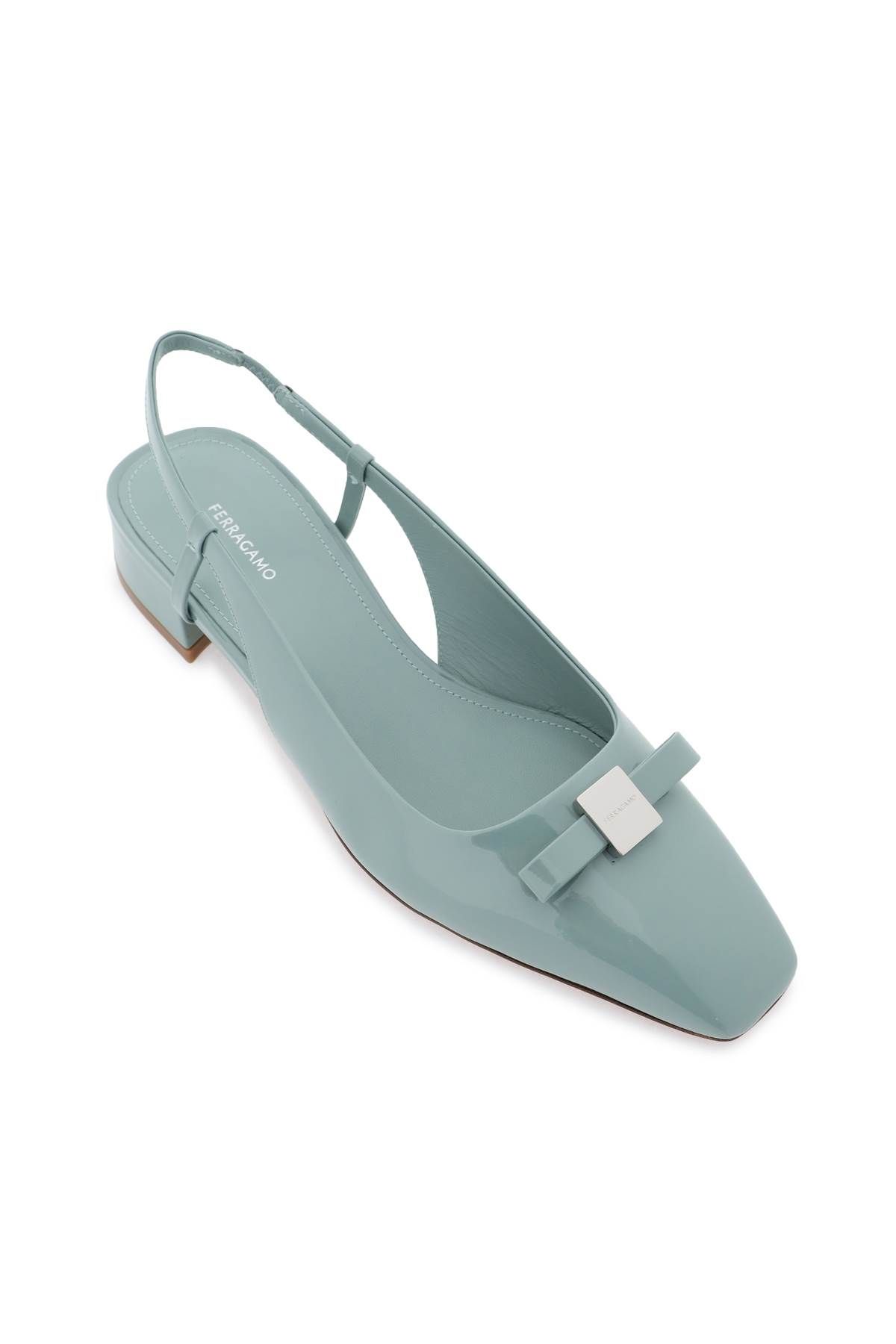 Shop Ferragamo Patent Leather Slingback Pumps In Green