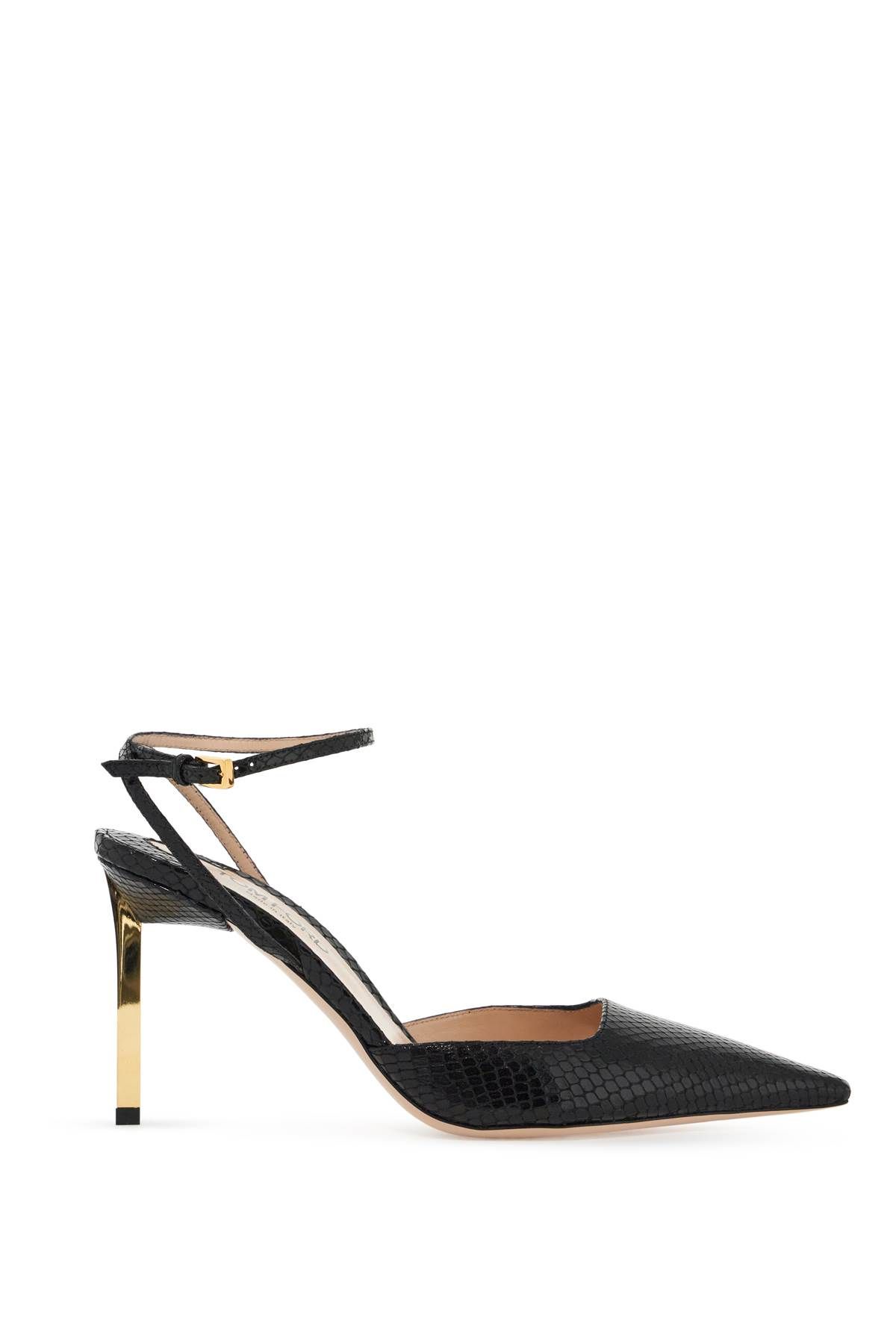 Shop Tom Ford Cocco Print Slingback Décol In Black