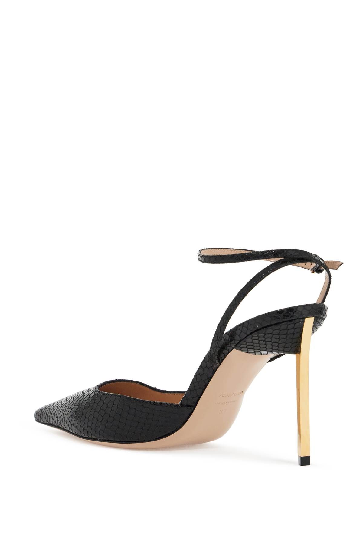 Shop Tom Ford Cocco Print Slingback Décol In Black