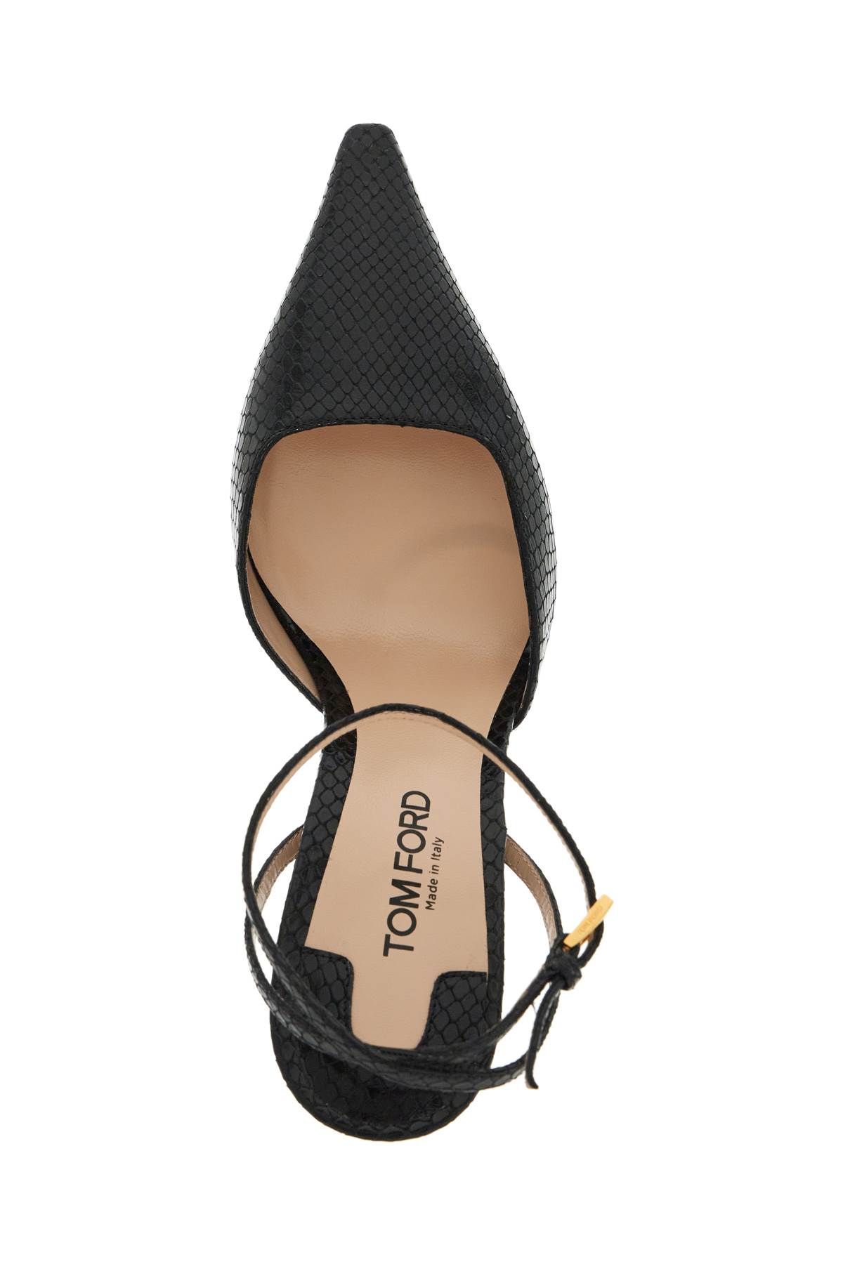 Shop Tom Ford Cocco Print Slingback Décol In Black