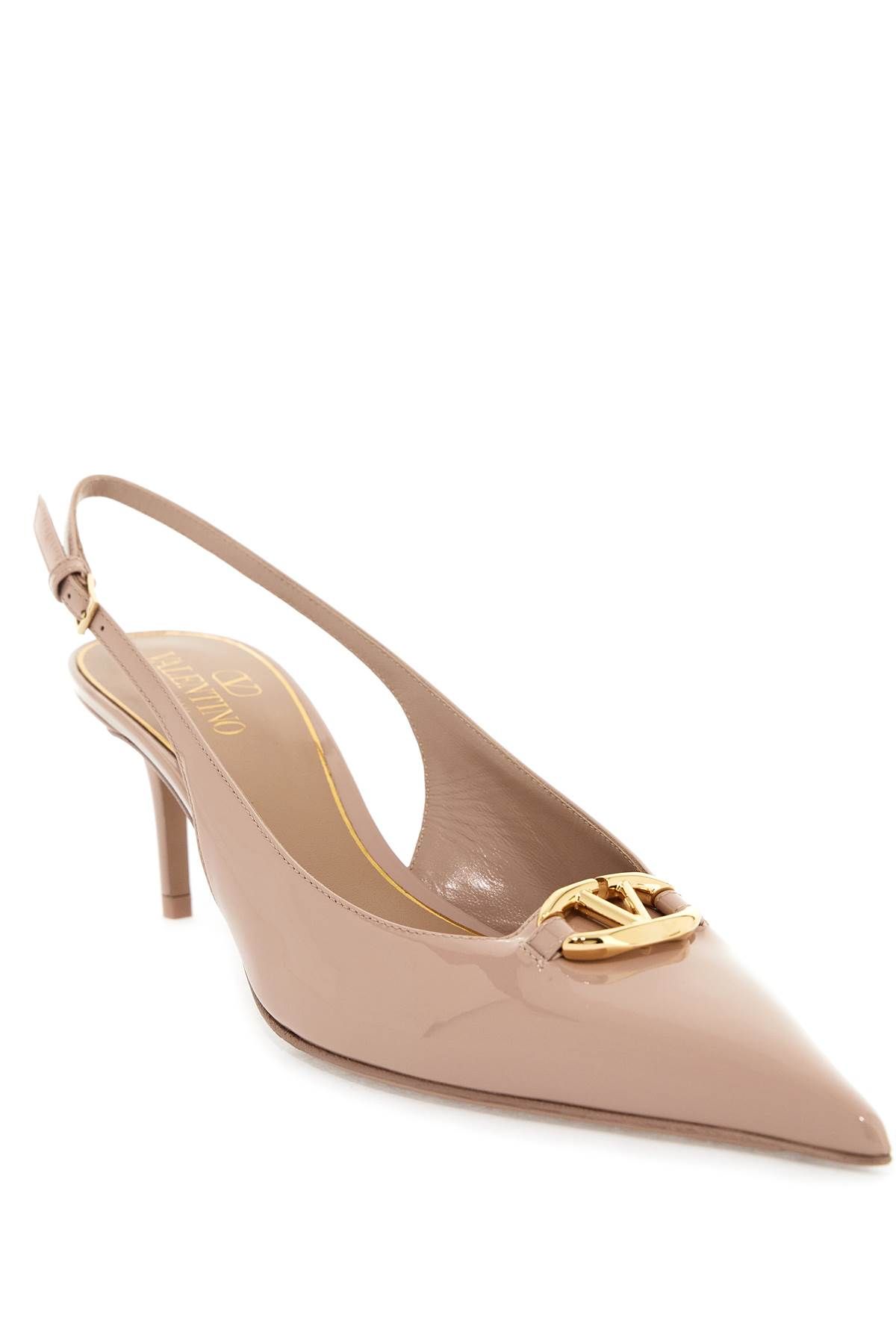 Shop Valentino Slingback Vlogo Dã©collet In Neutro