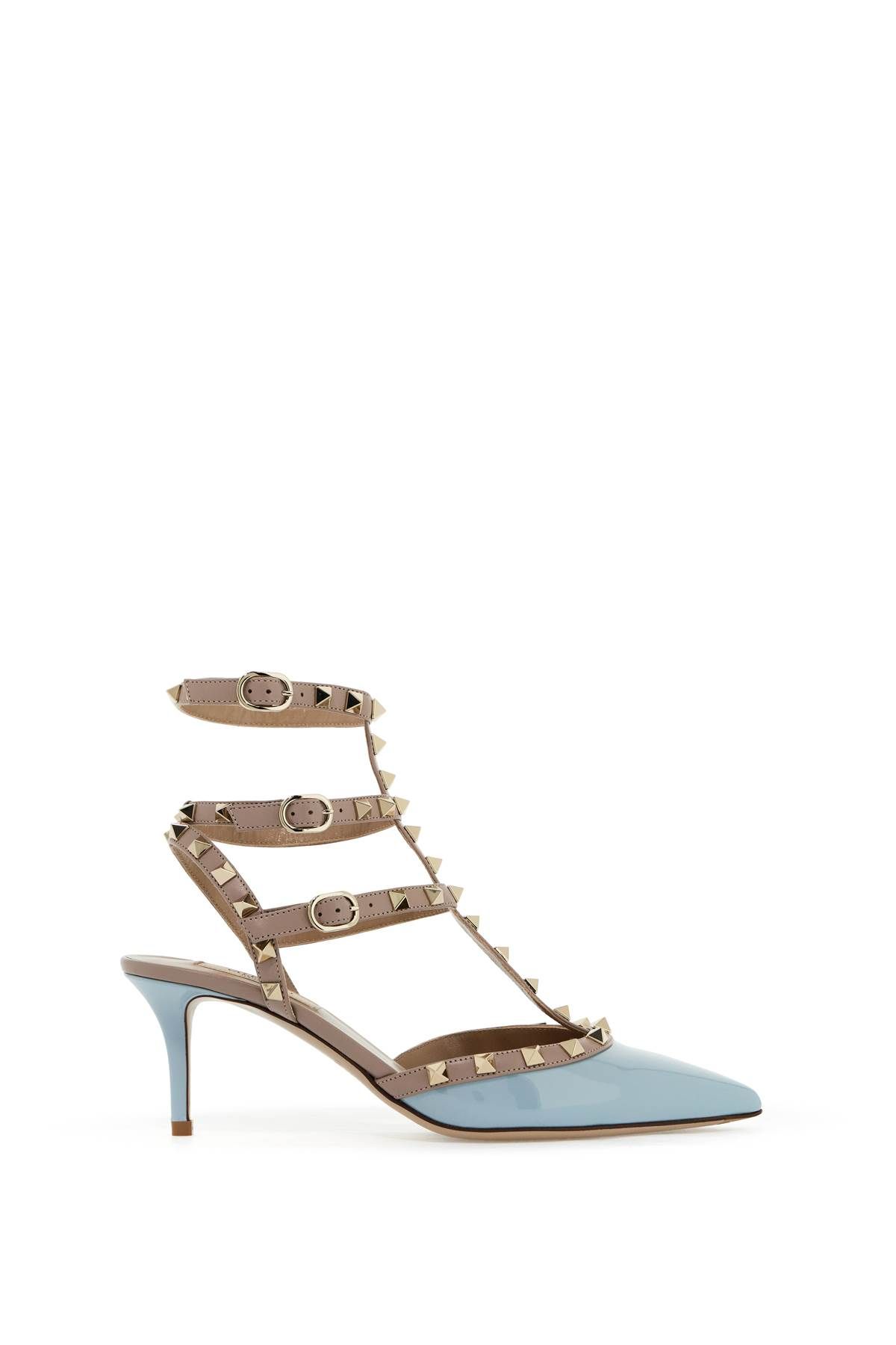 Shop Valentino Rockstud Slingback Pumps In Neutro