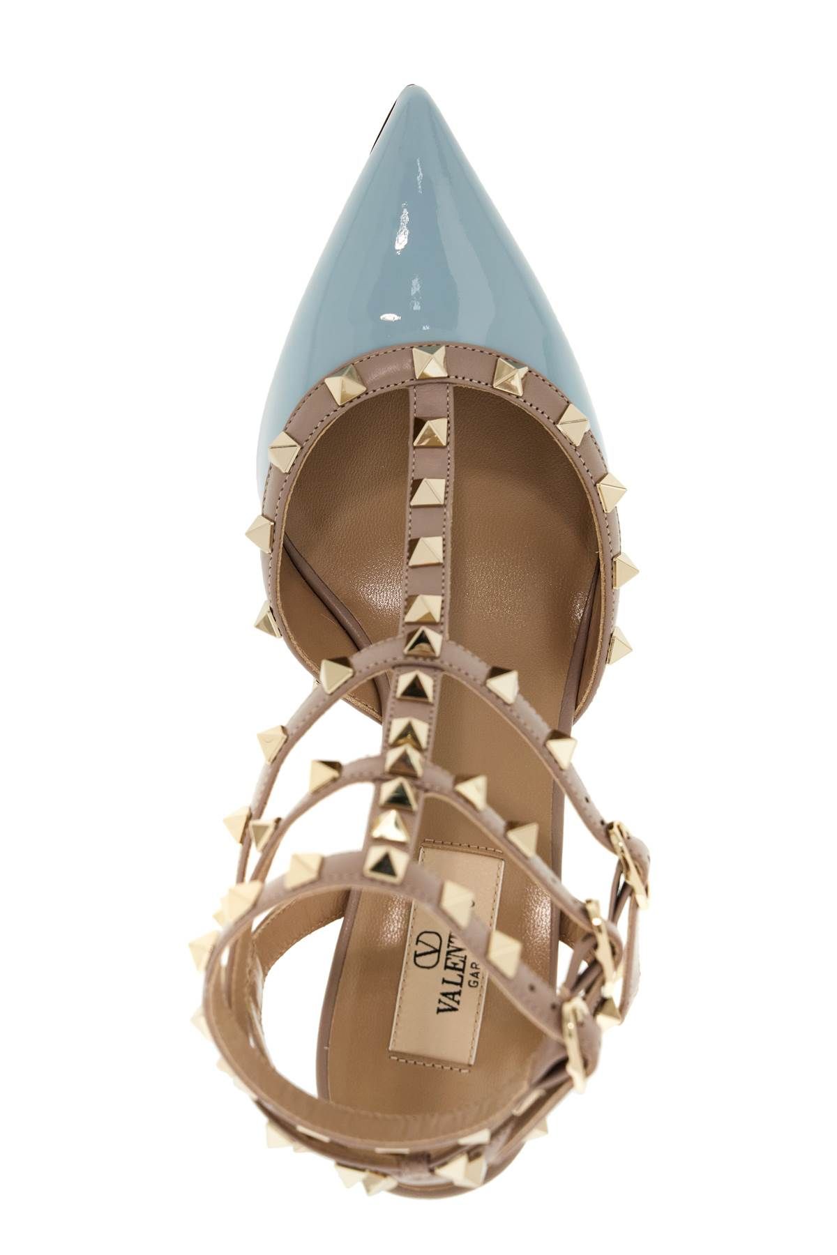 Shop Valentino Rockstud Slingback Pumps In Neutro