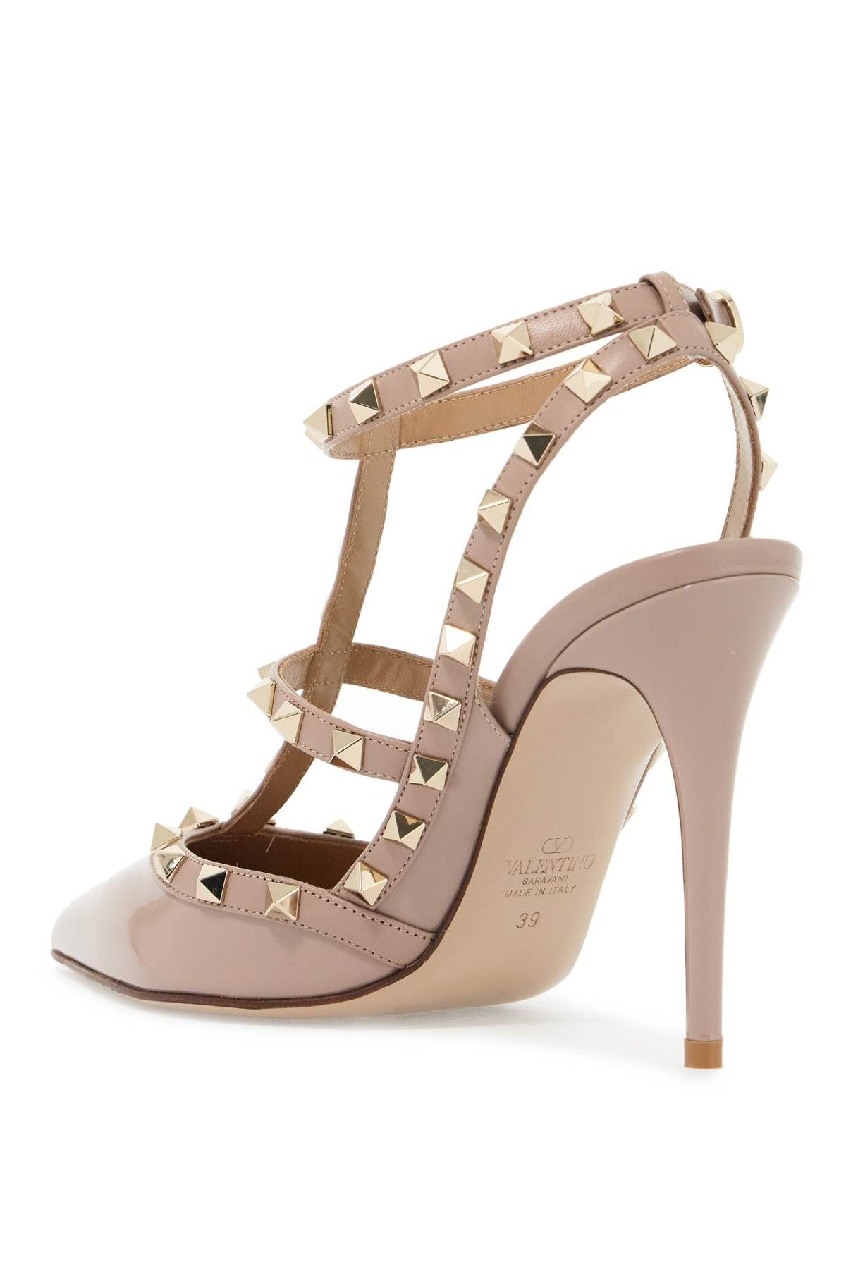 Shop Valentino Rockstud Slingback In Grey