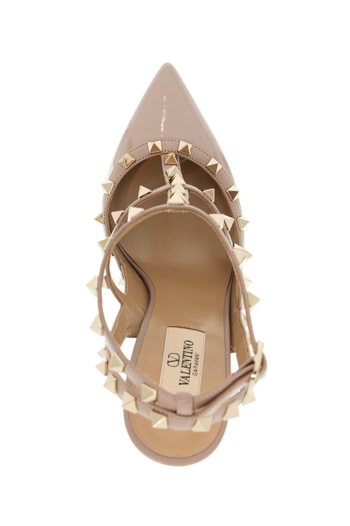 Shop Valentino Rockstud Slingback In Grey