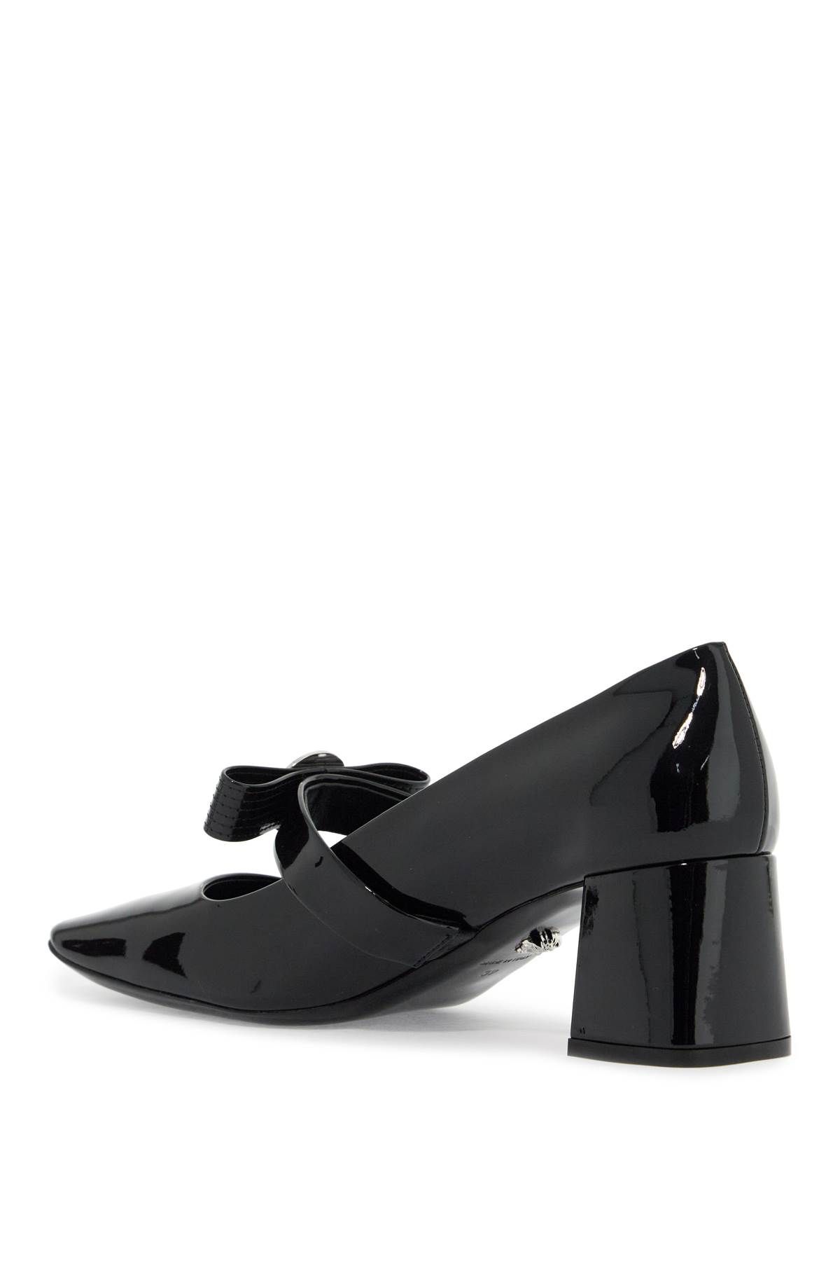 Shop Versace "gianni Ribbon Patent Leather Dé In Black