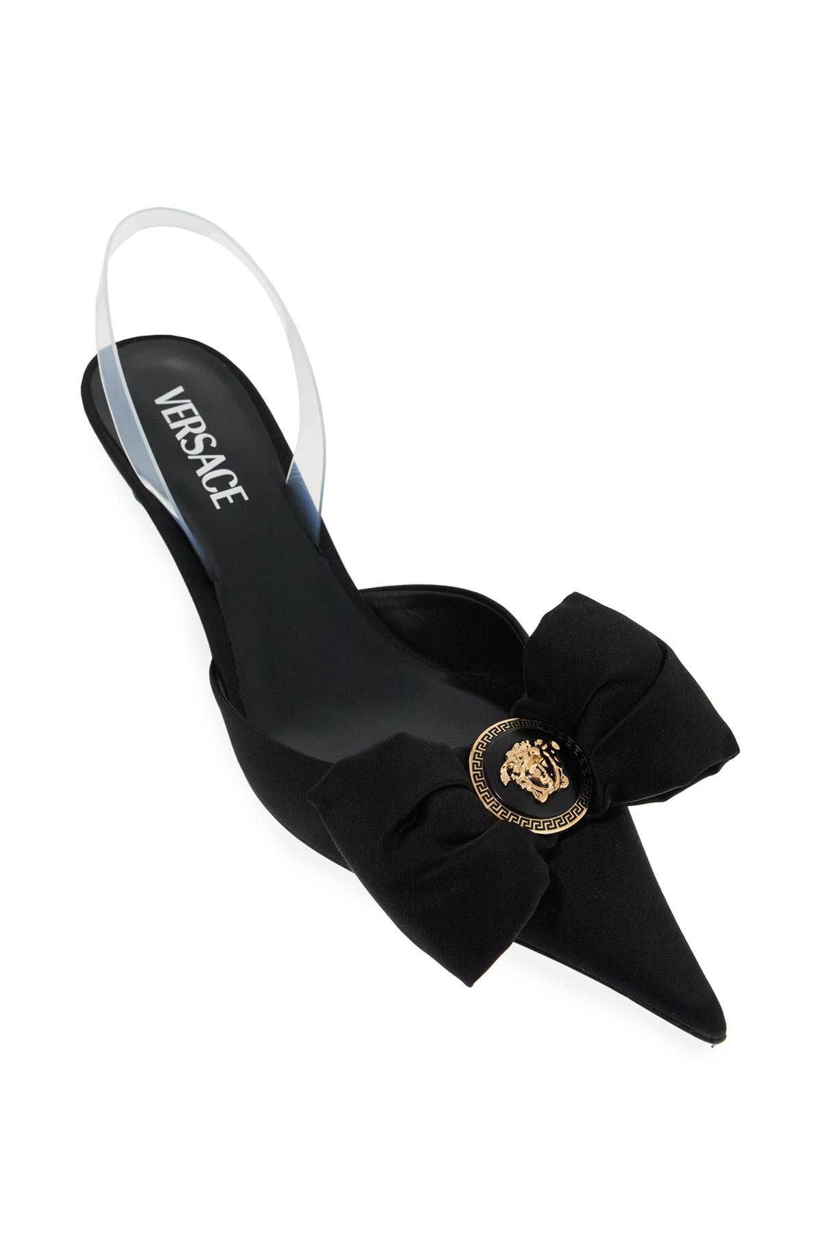 Shop Versace Slingback Alia In Black