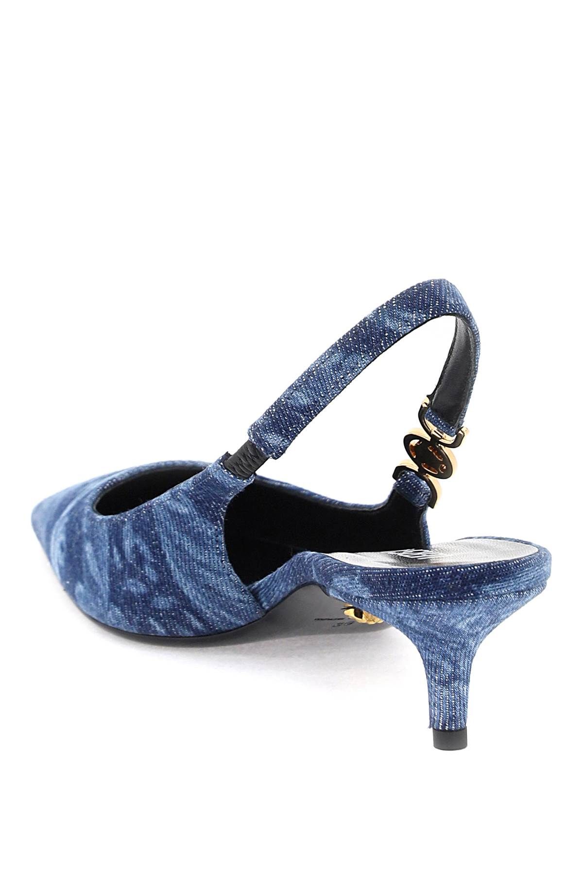 Shop Versace Medusa '95 Barocco Slingback Pumps In Blue