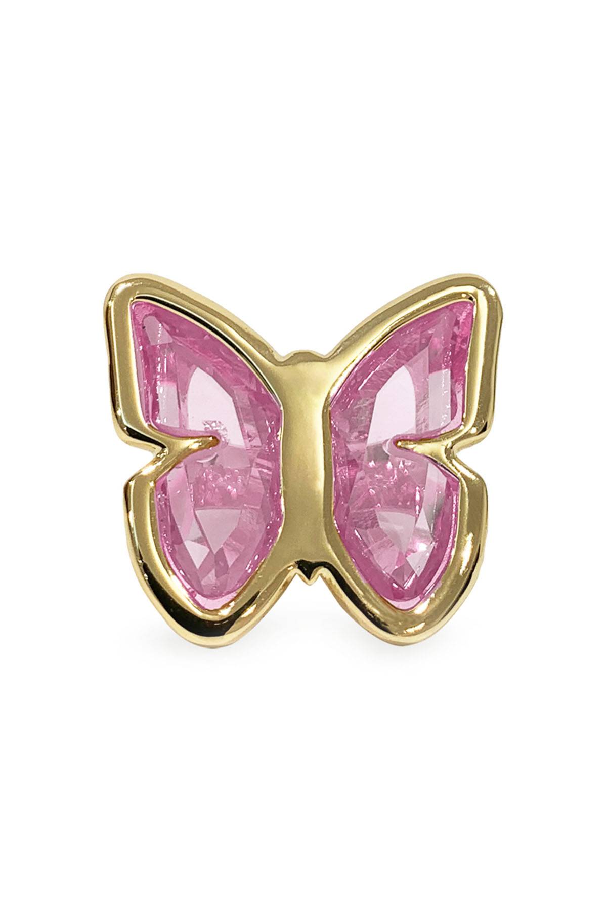 Dans Les Rues Beatter-fly Ring In Gold,pink