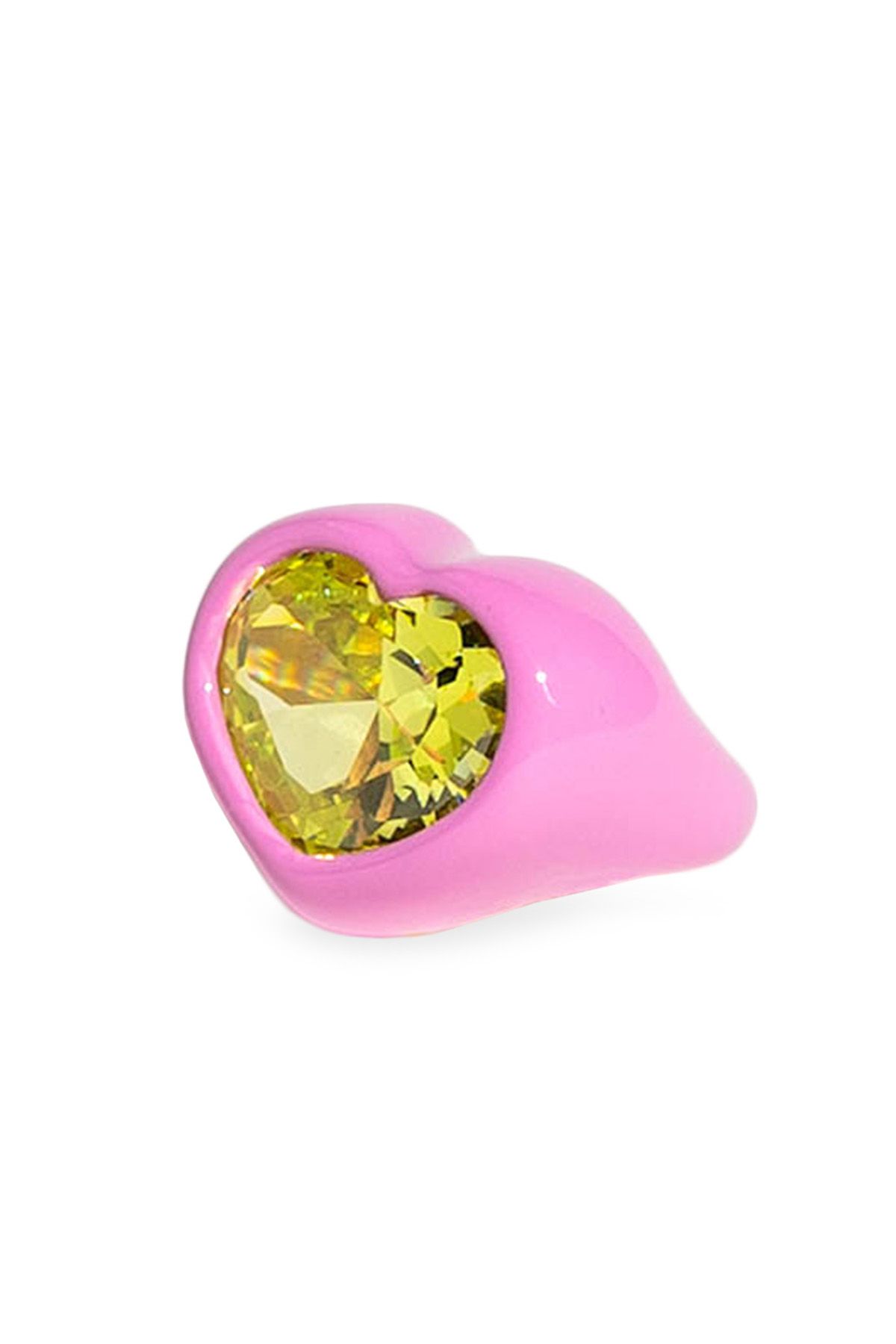 Shop Dans Les Rues Lux Heart Ring In Pink,yellow