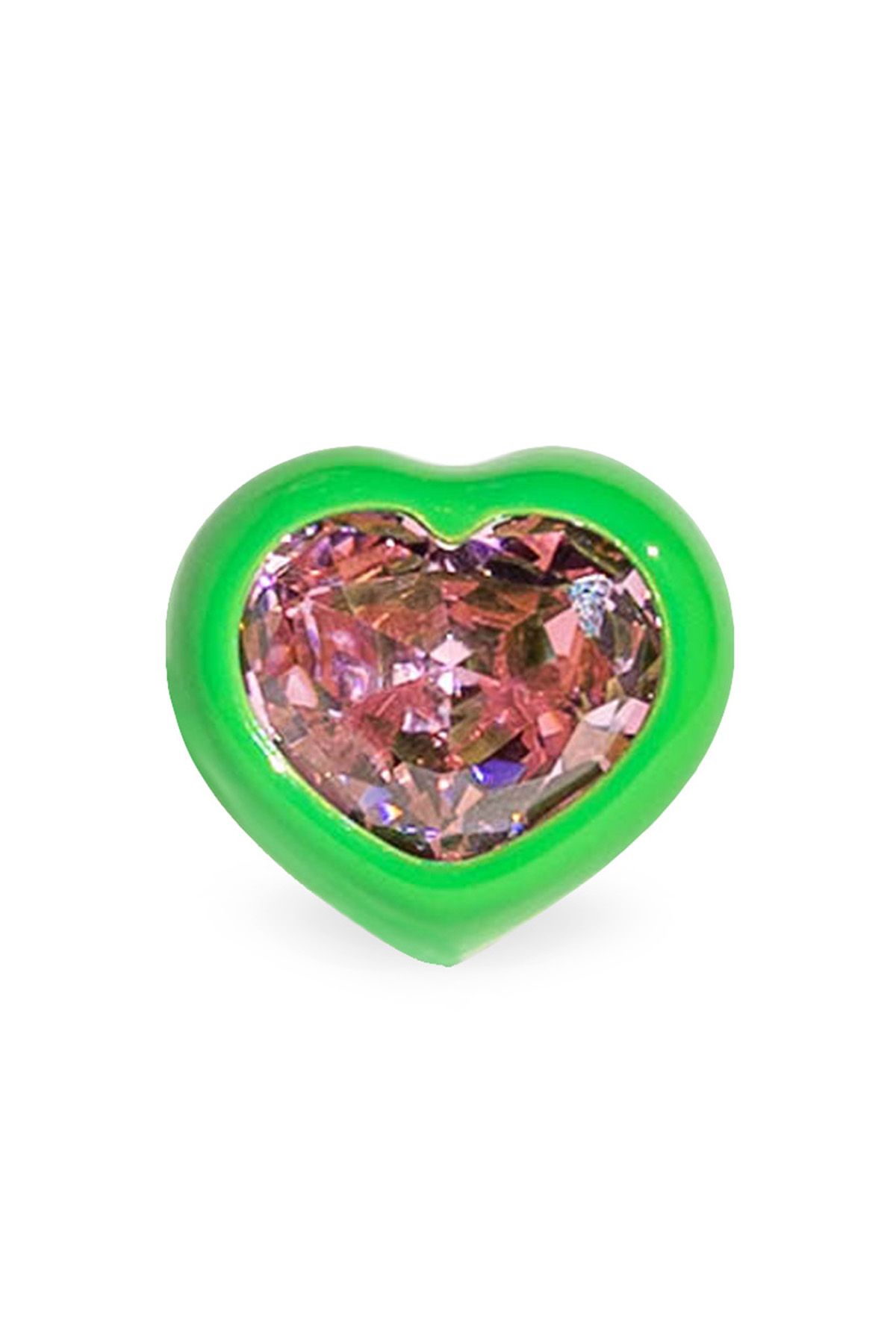Shop Dans Les Rues Lux Heart Ring In Green,pink