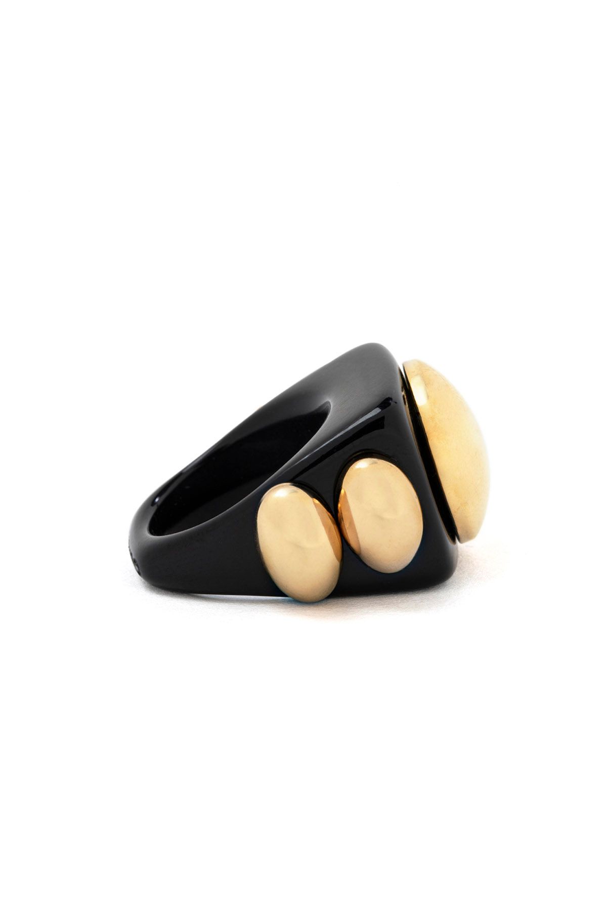 Shop La Manso 'my Ex's Funeral' Ring In Gold,black