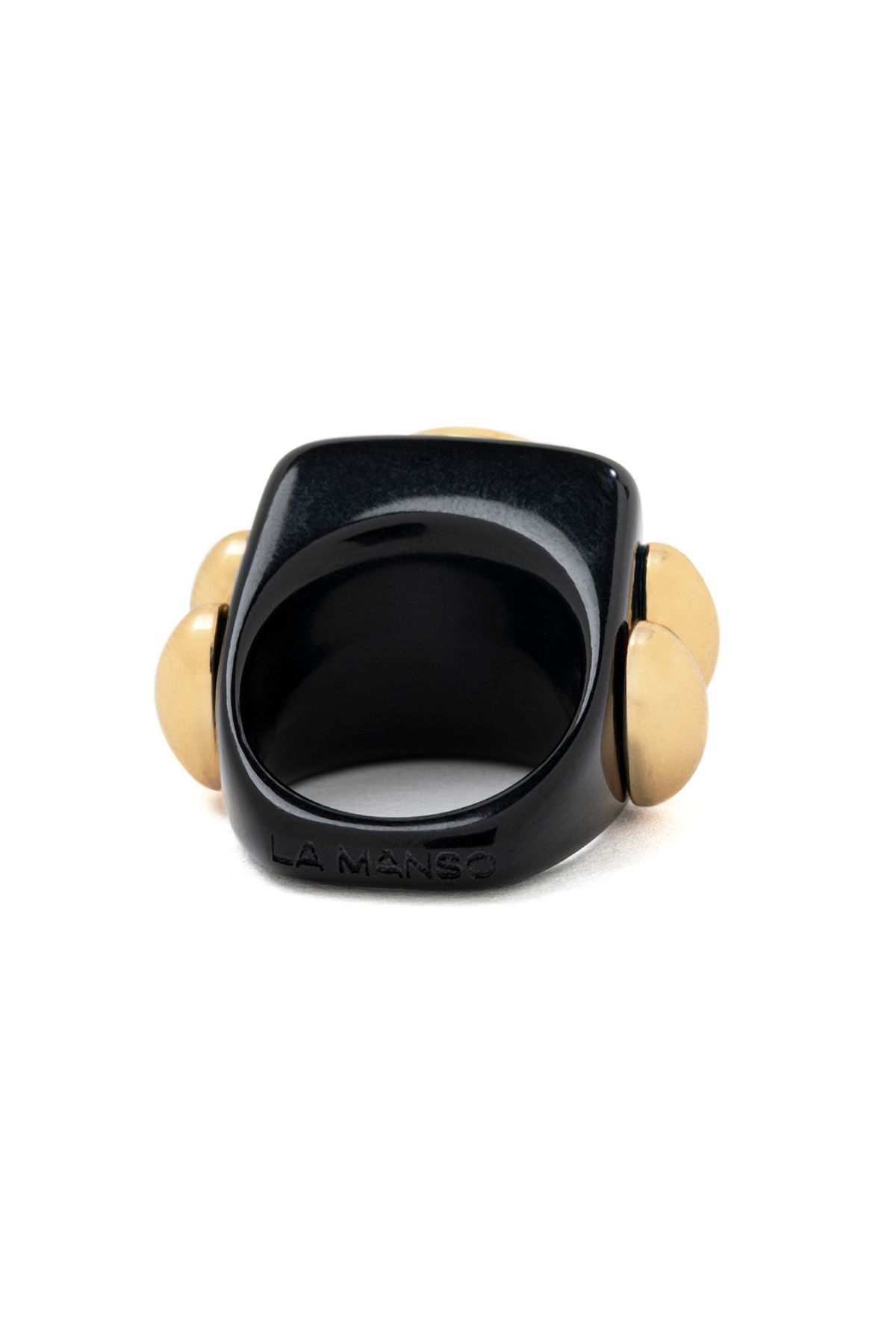 Shop La Manso 'my Ex's Funeral' Ring In Gold,black