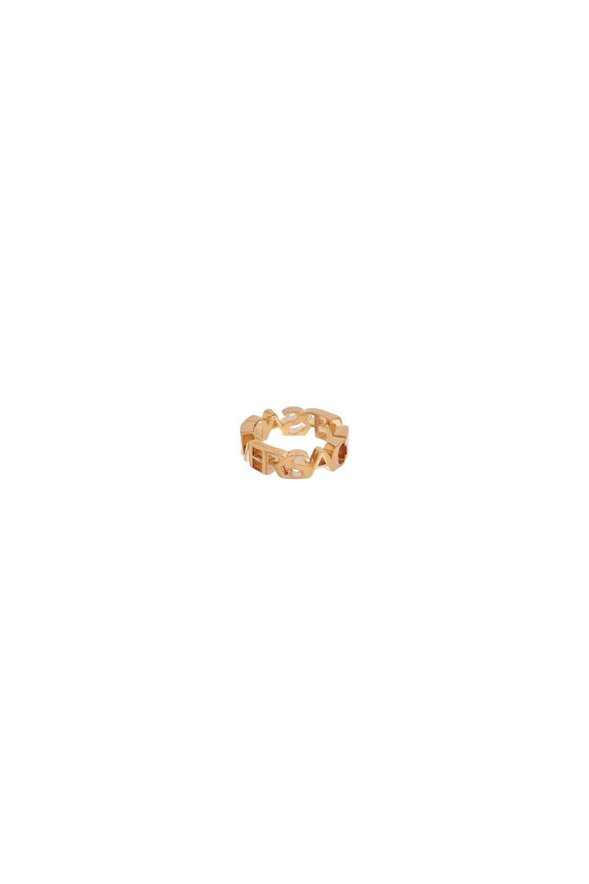 Shop Versace Ring With Logo Design In Gold