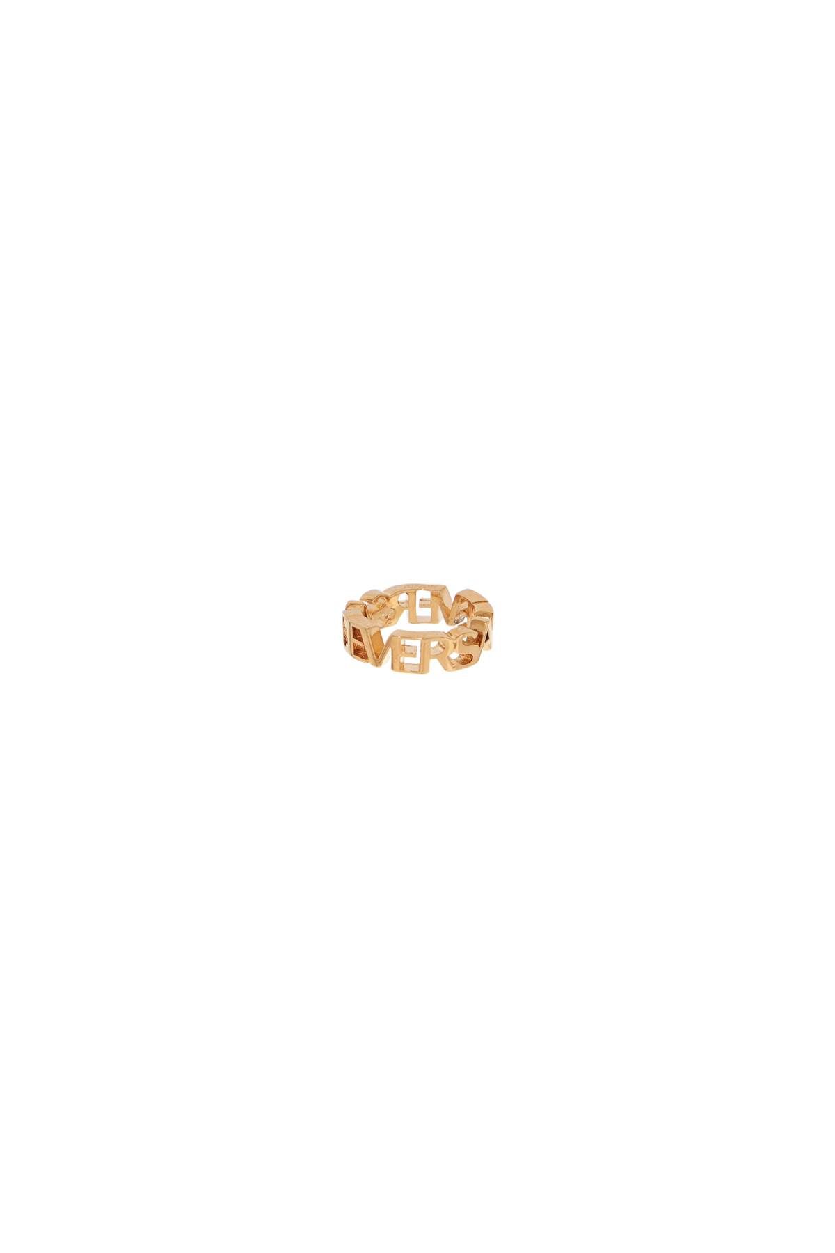 Shop Versace Ring With Logo Design In Gold