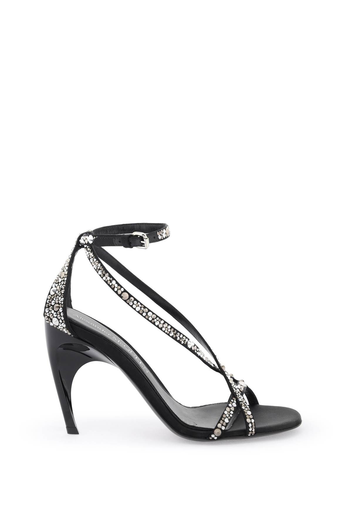 Shop Alexander Mcqueen Armadillo Sandals In Black,silver