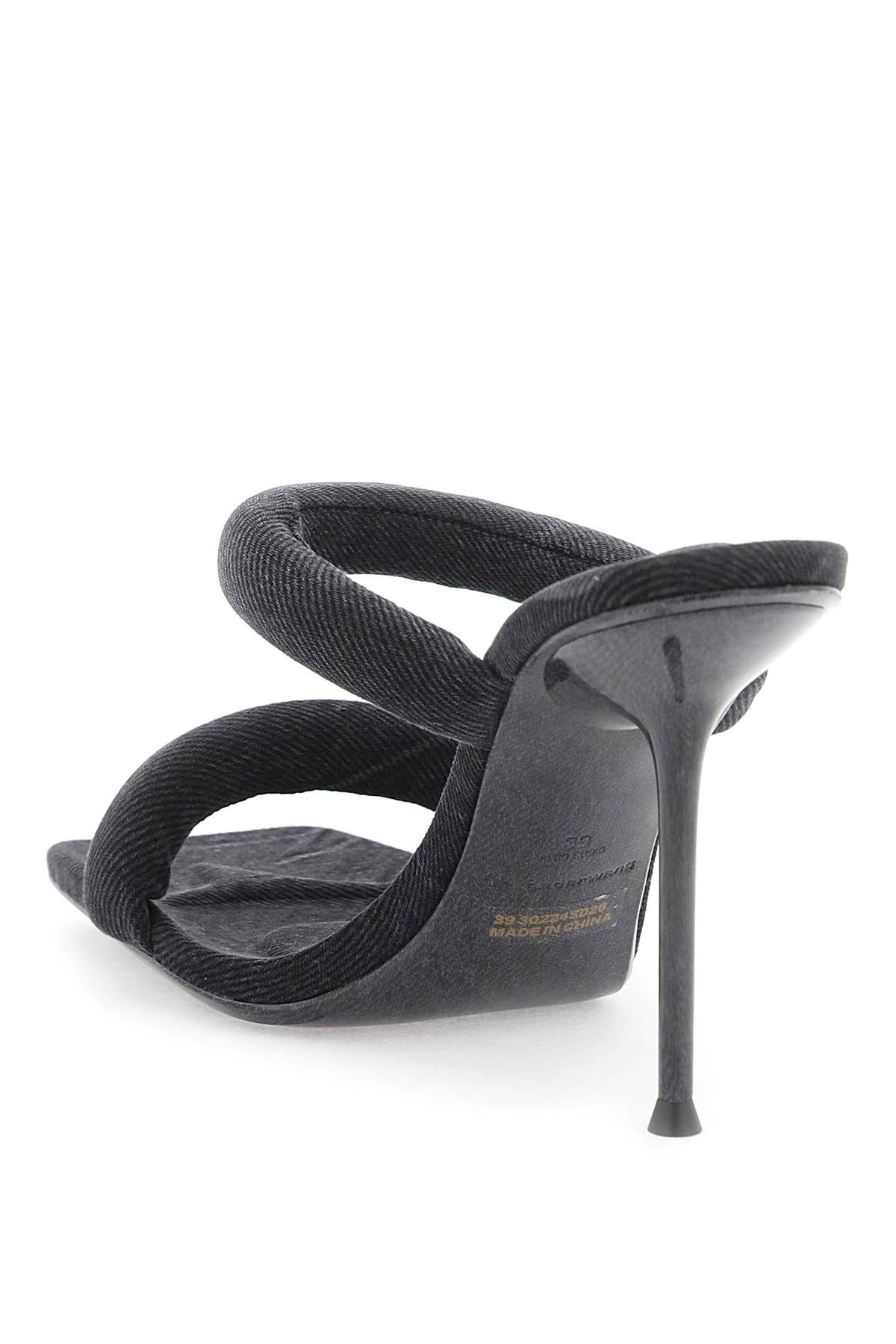 Shop Alexander Wang Julie Denim Sandals In Italian In Black