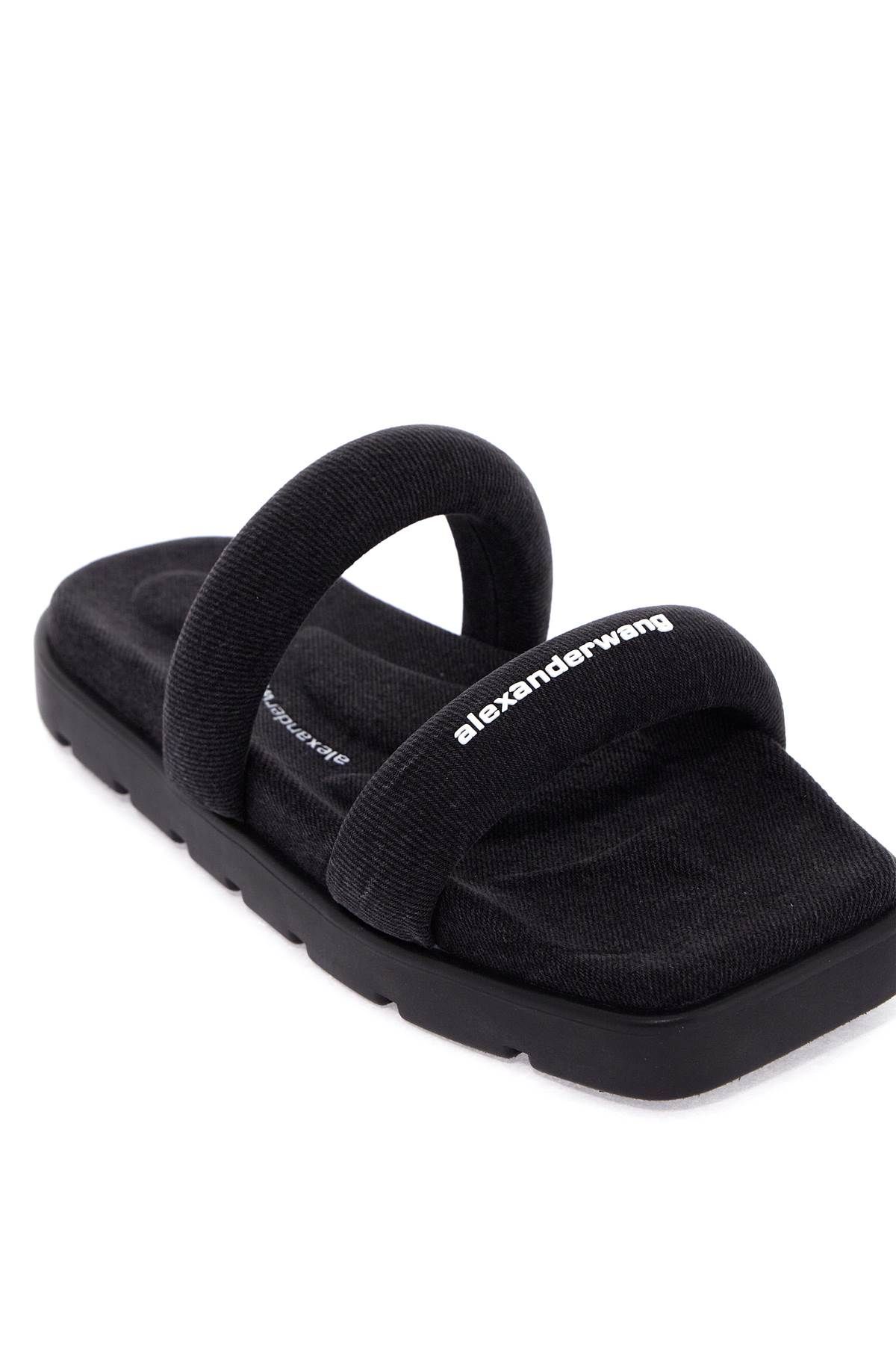 Shop Alexander Wang "denim Jay Slides In Black