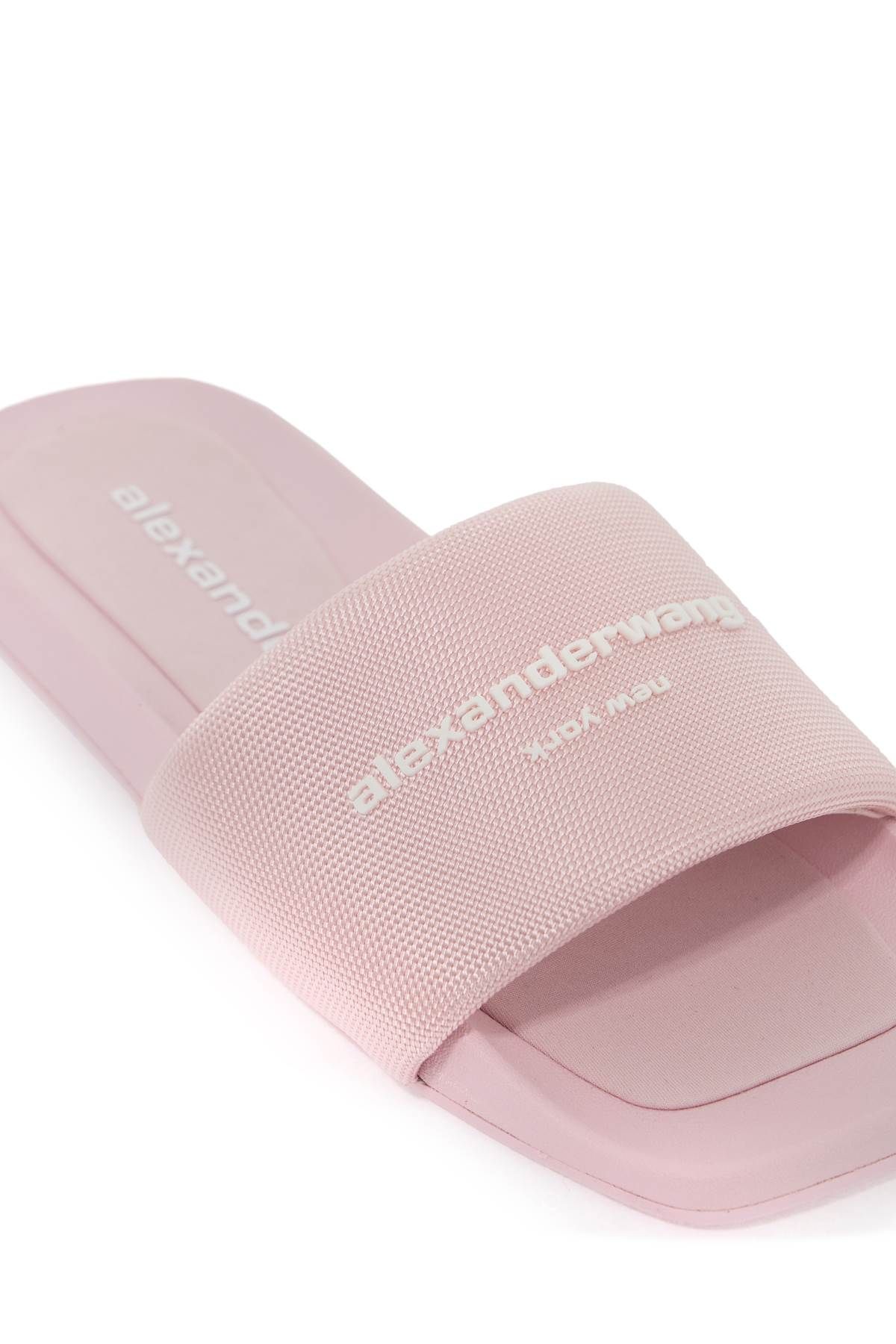 Shop Alexander Wang Slides With Branded Strap In Pink