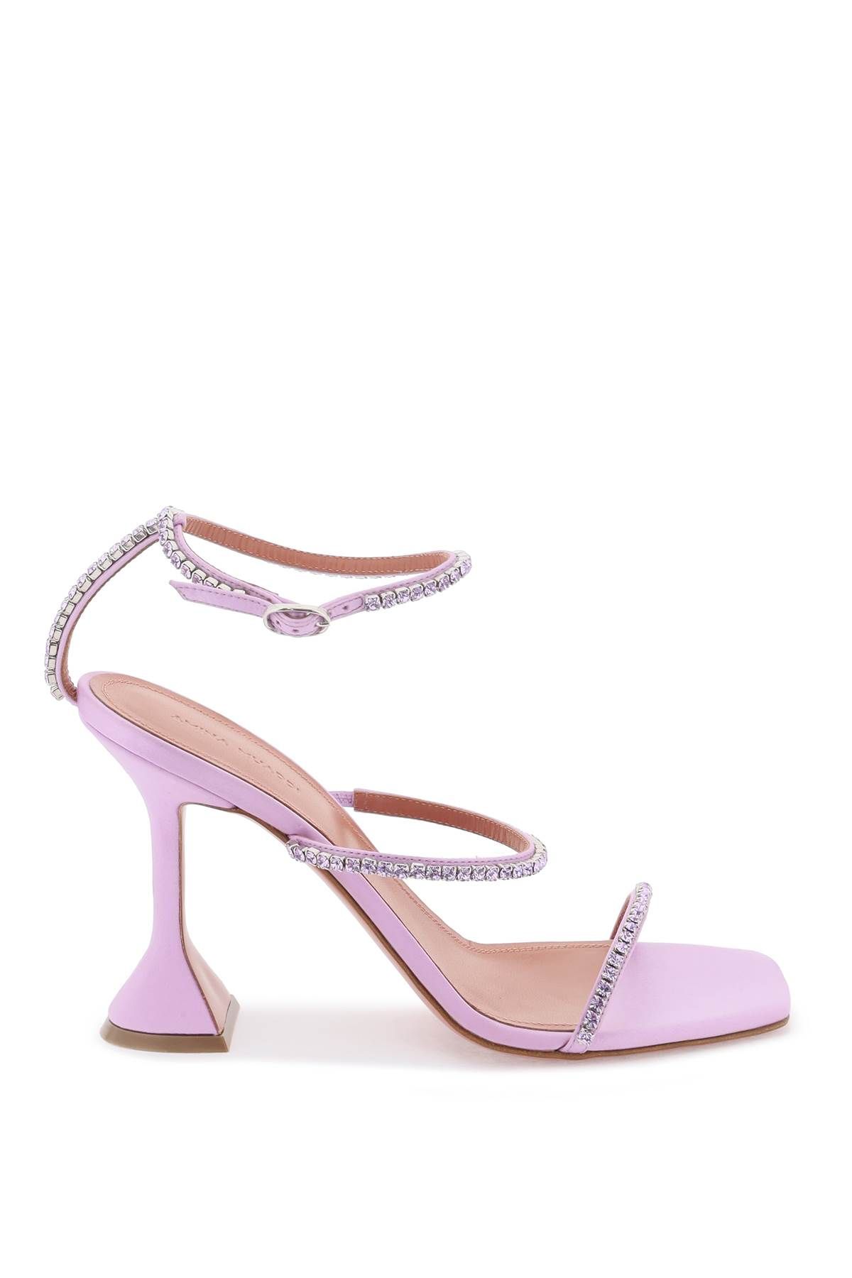 Shop Amina Muaddi Gilda Sandals In Purple