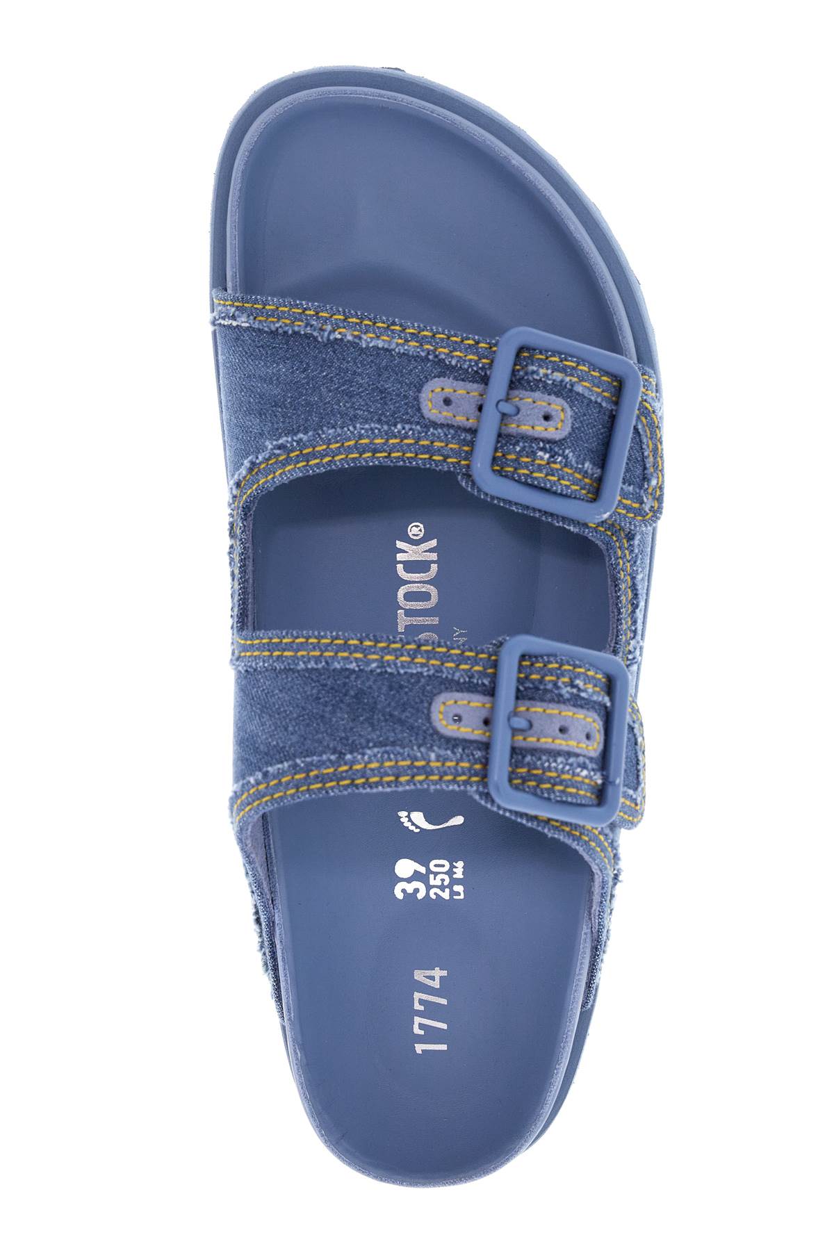 Shop Birkenstock 1774 Arizona Denim Slide Sand In Blue