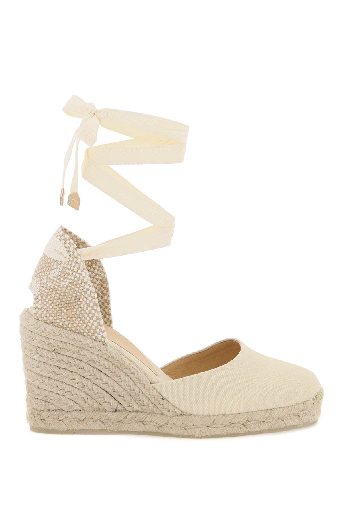 Shop Castaã±er Carina Wedge Espadrillas In Beige