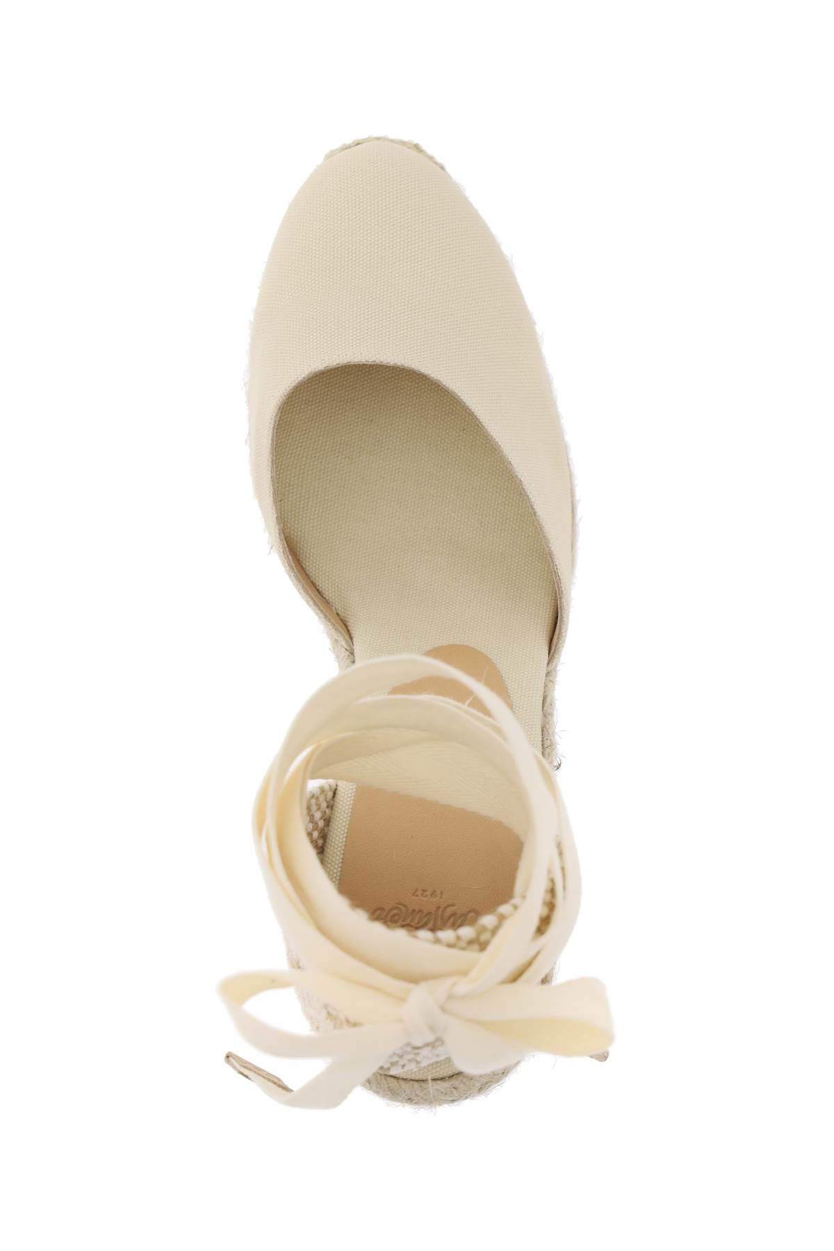 Shop Castaã±er Carina Wedge Espadrillas In Beige