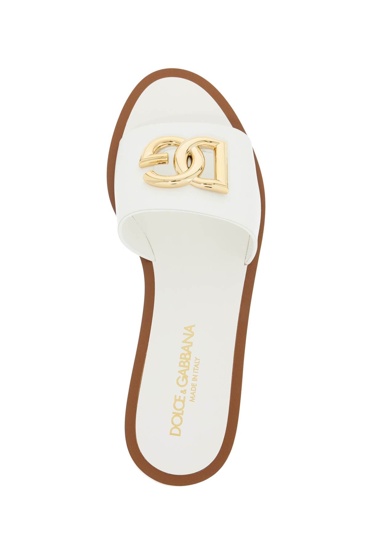 Shop Dolce & Gabbana White Dg Logo Slides With 8