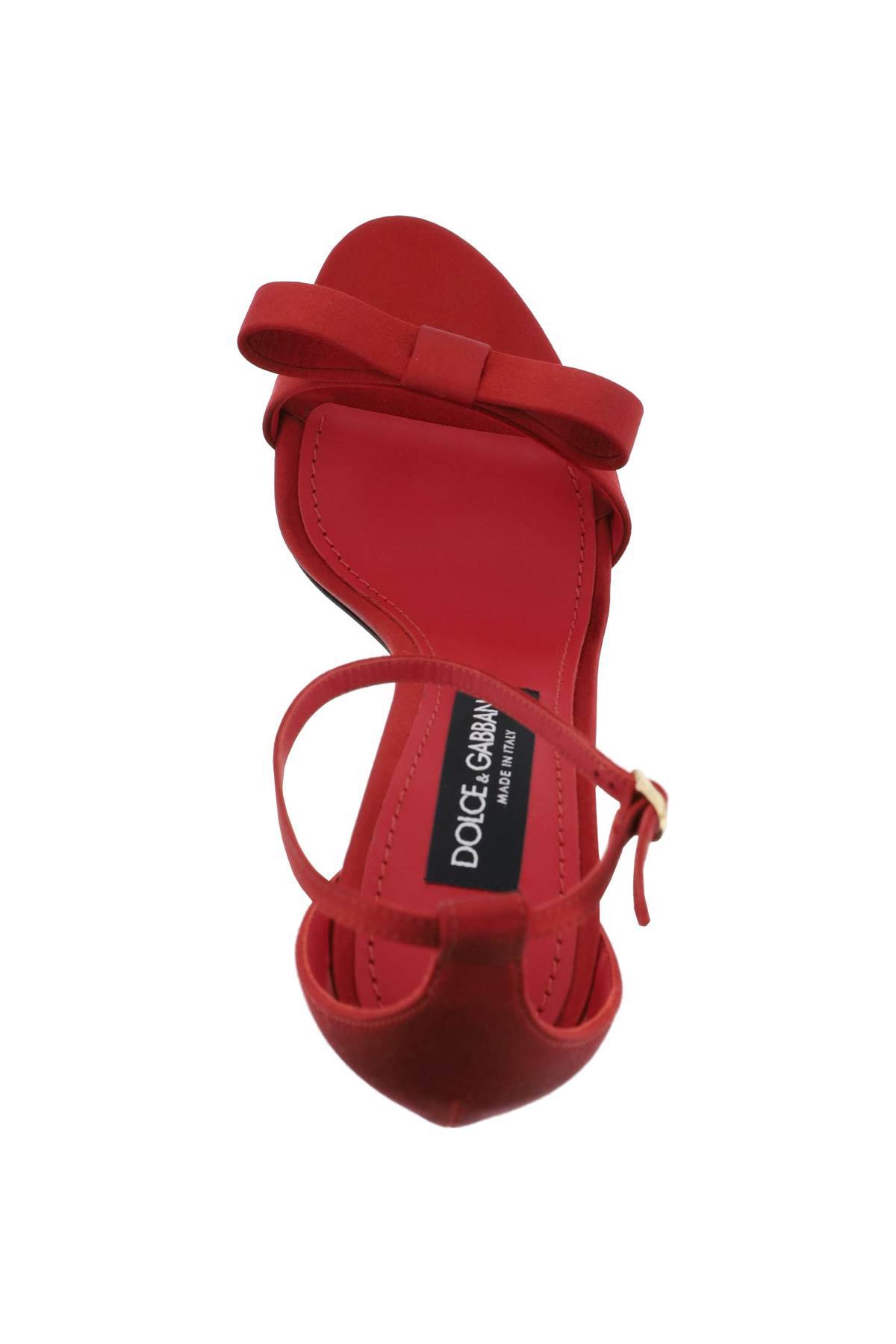 Shop Dolce & Gabbana Satin Sandals In Red