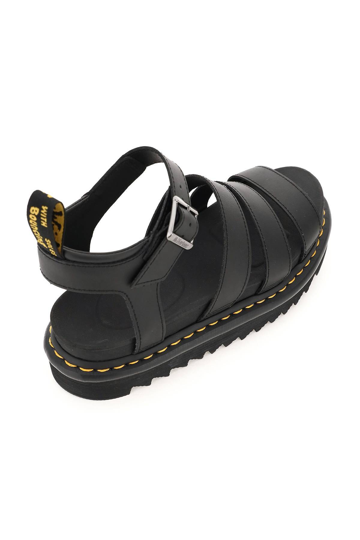 Shop Dr. Martens' Hydro Leather Blaire Sandals In Black