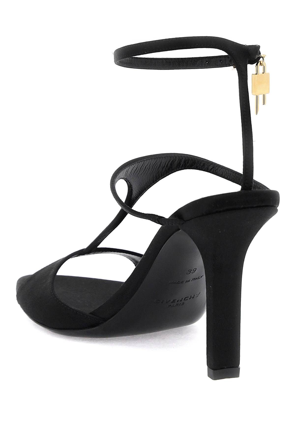 Shop Givenchy Satin Sandals With G Lock Charm In Black