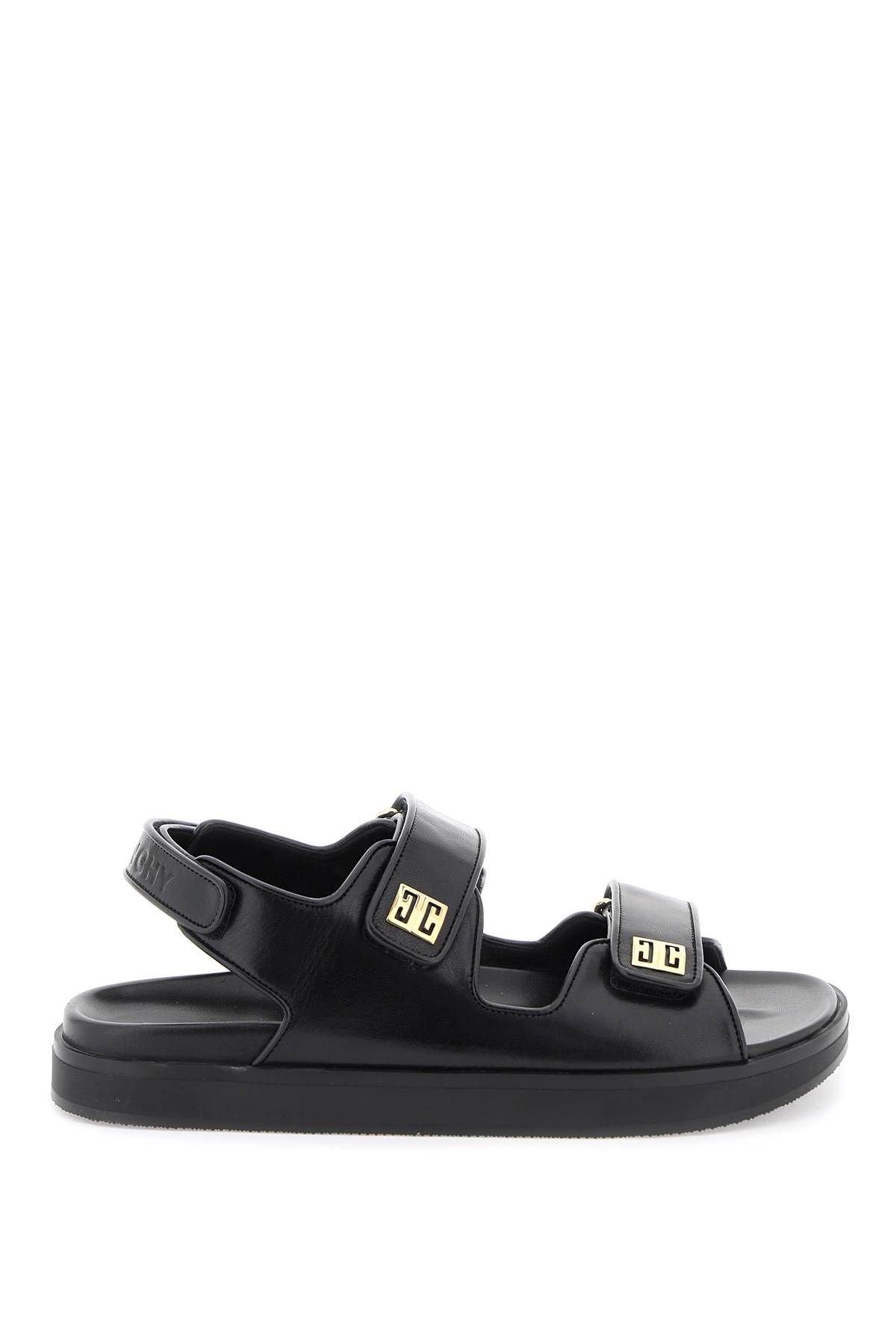 Shop Givenchy Leather 4g Sandals In Black