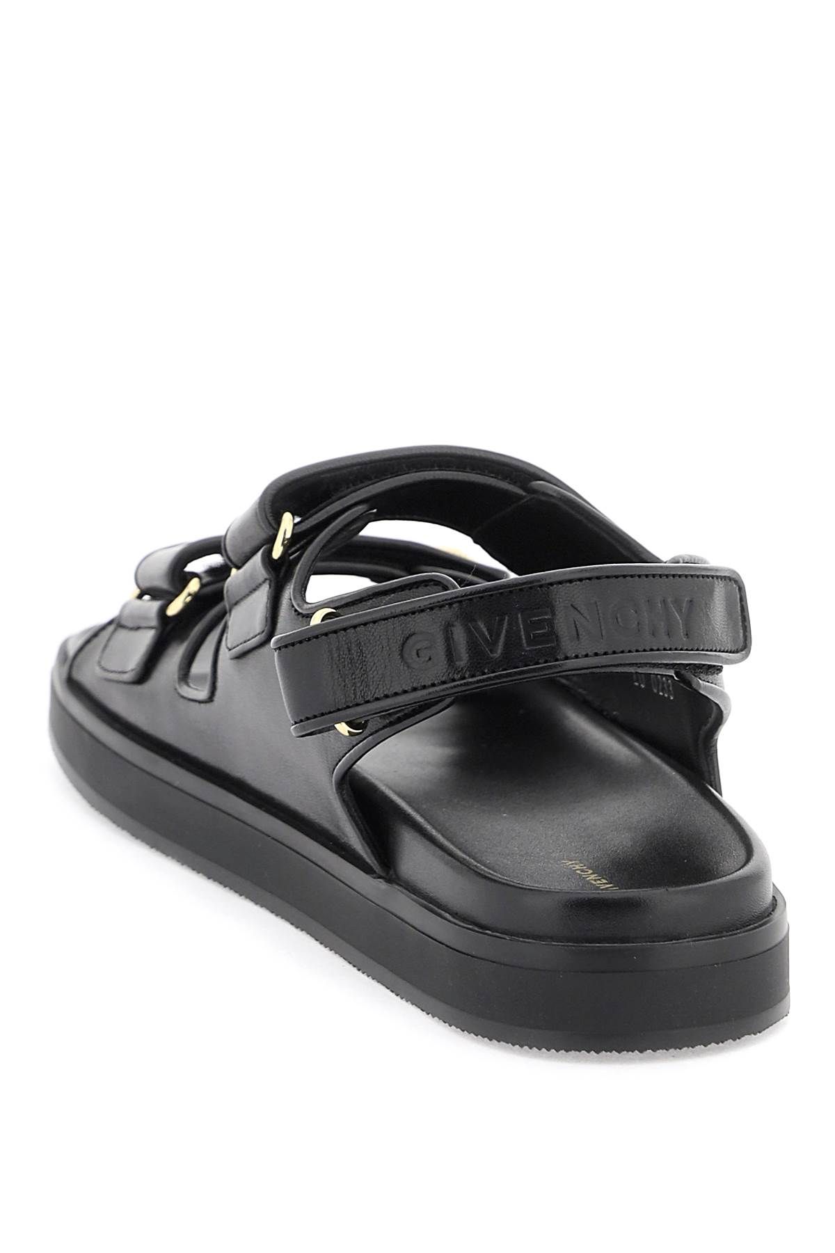 Shop Givenchy Leather 4g Sandals In Black