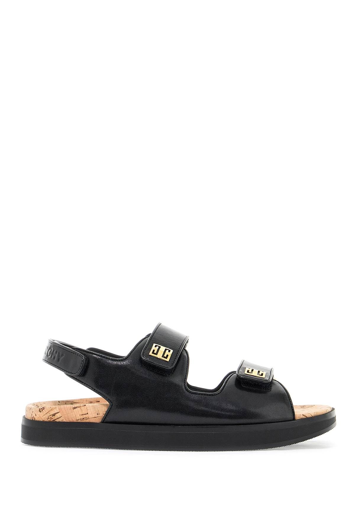 Shop Givenchy Leather 4g Sandals In Black