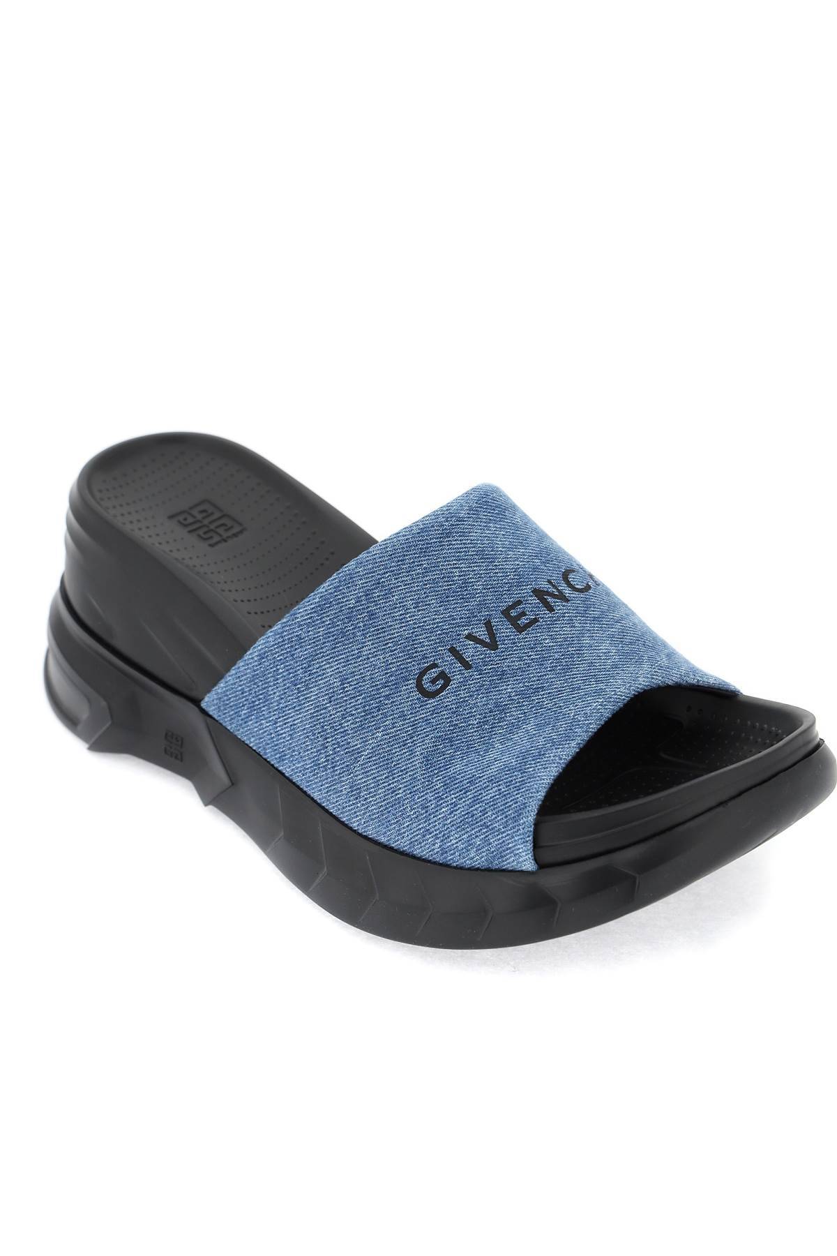 Shop Givenchy Marshmallow Wedge Sandals With Platform In Blue,black