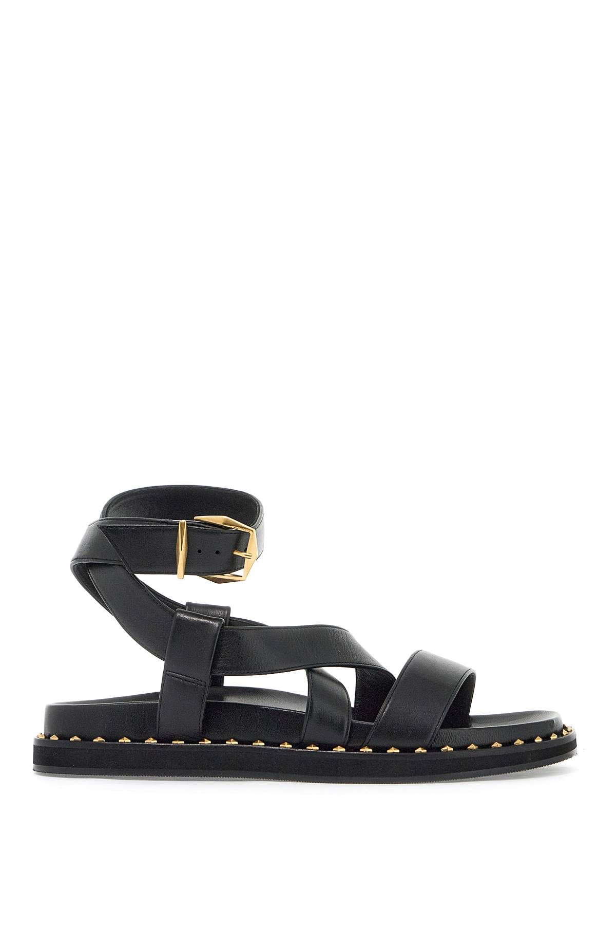 Shop Jimmy Choo Sandali Blaise Flat In Black