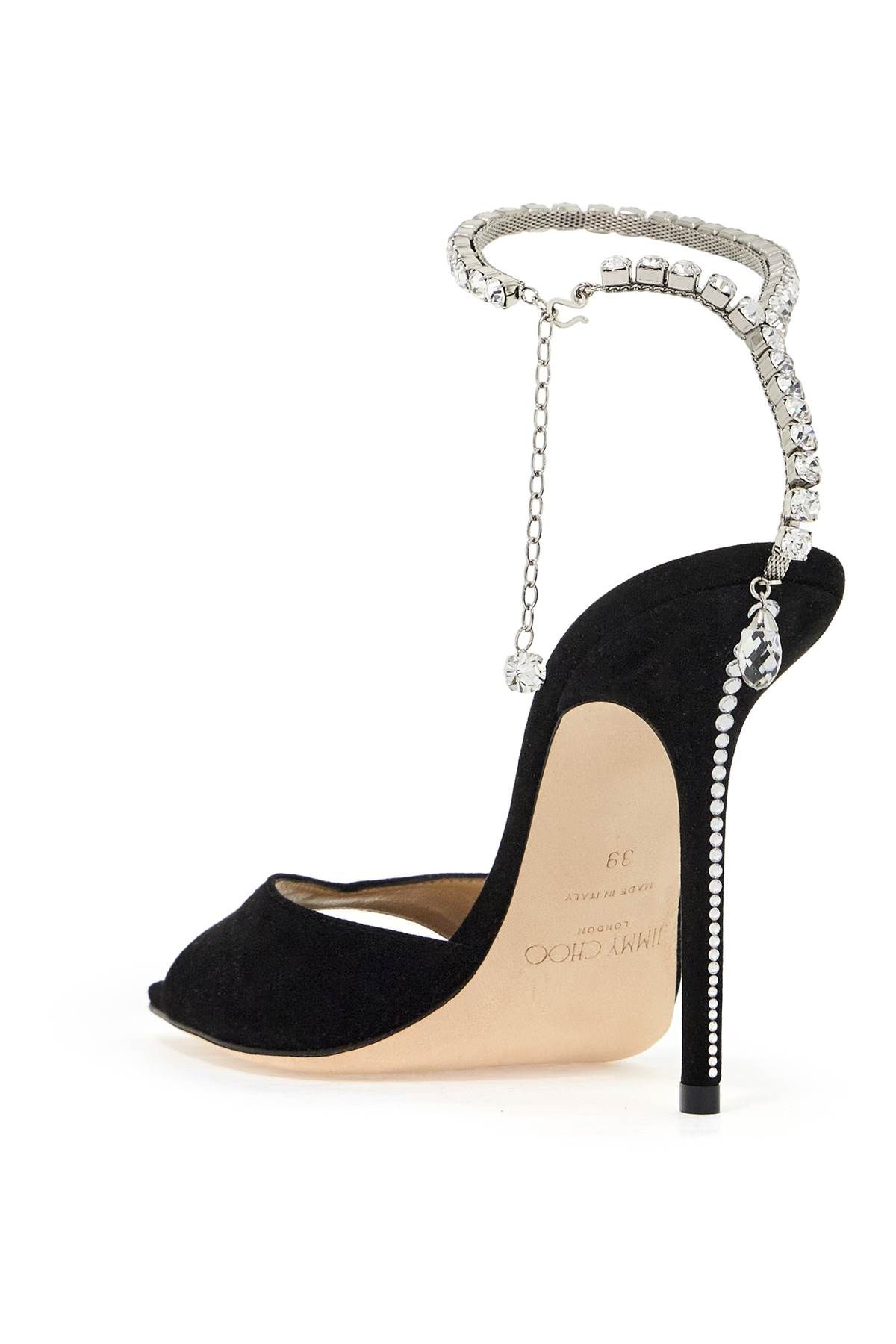 Shop Jimmy Choo Saeda 100 Suede Leather Sand In Black