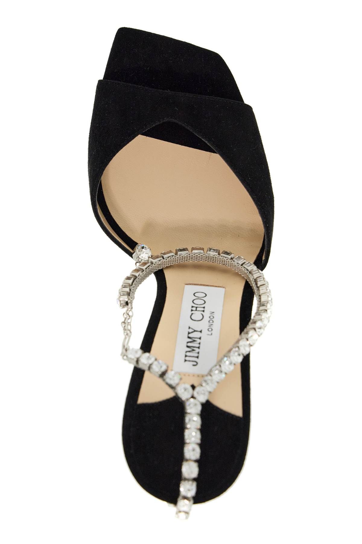 Shop Jimmy Choo Saeda 100 Suede Leather Sand In Black