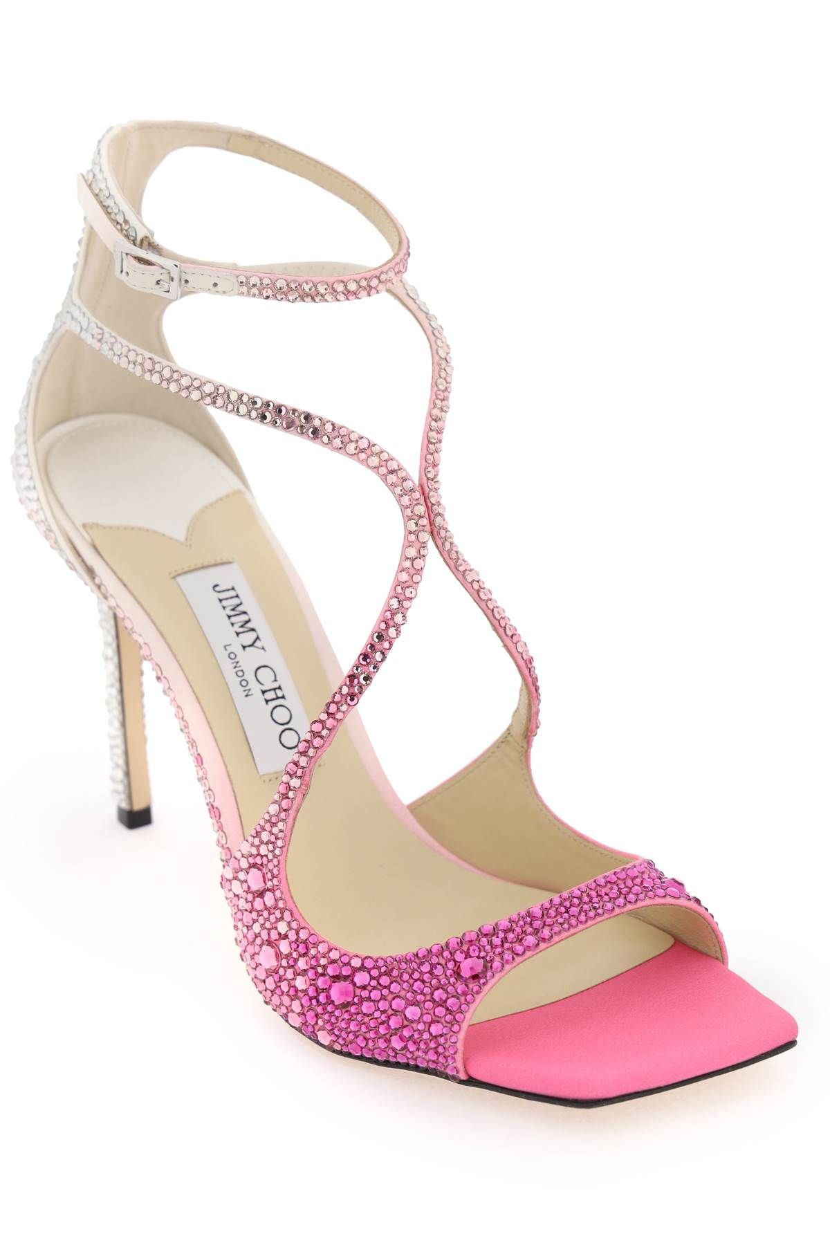 Shop Jimmy Choo Azia 95 Pumps With Crystals In Fuchsia,pink