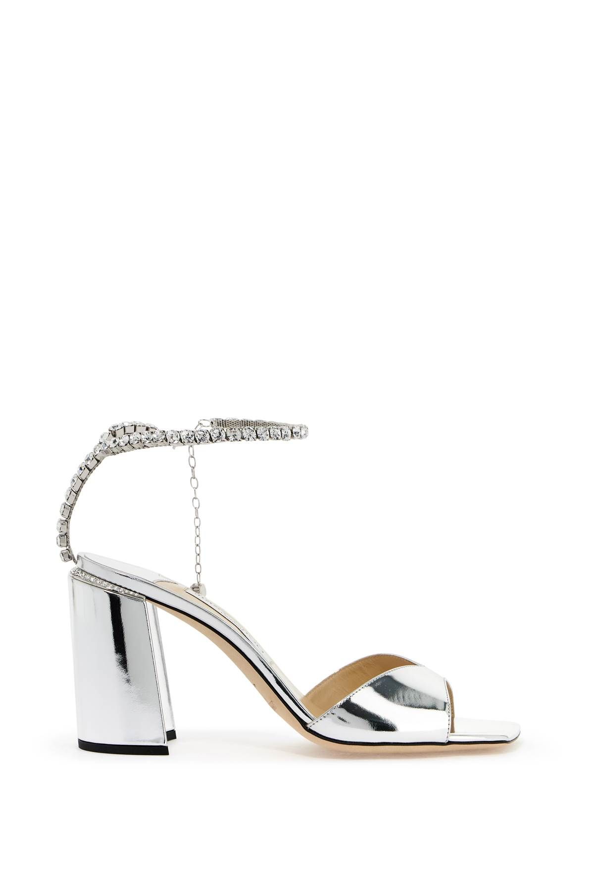 Shop Jimmy Choo Saeda 85 Sand In Silver