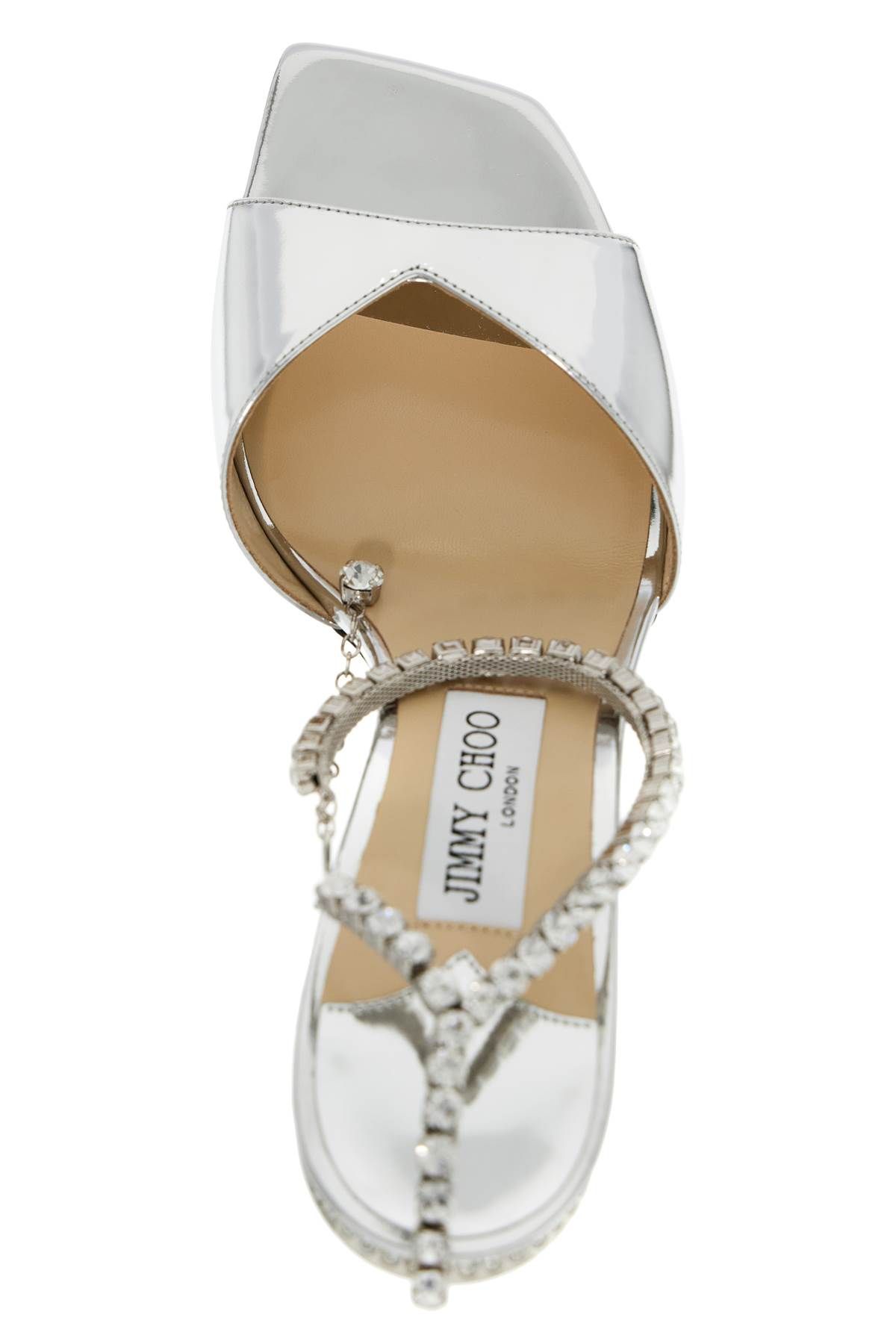 Shop Jimmy Choo Saeda 85 Sand In Silver