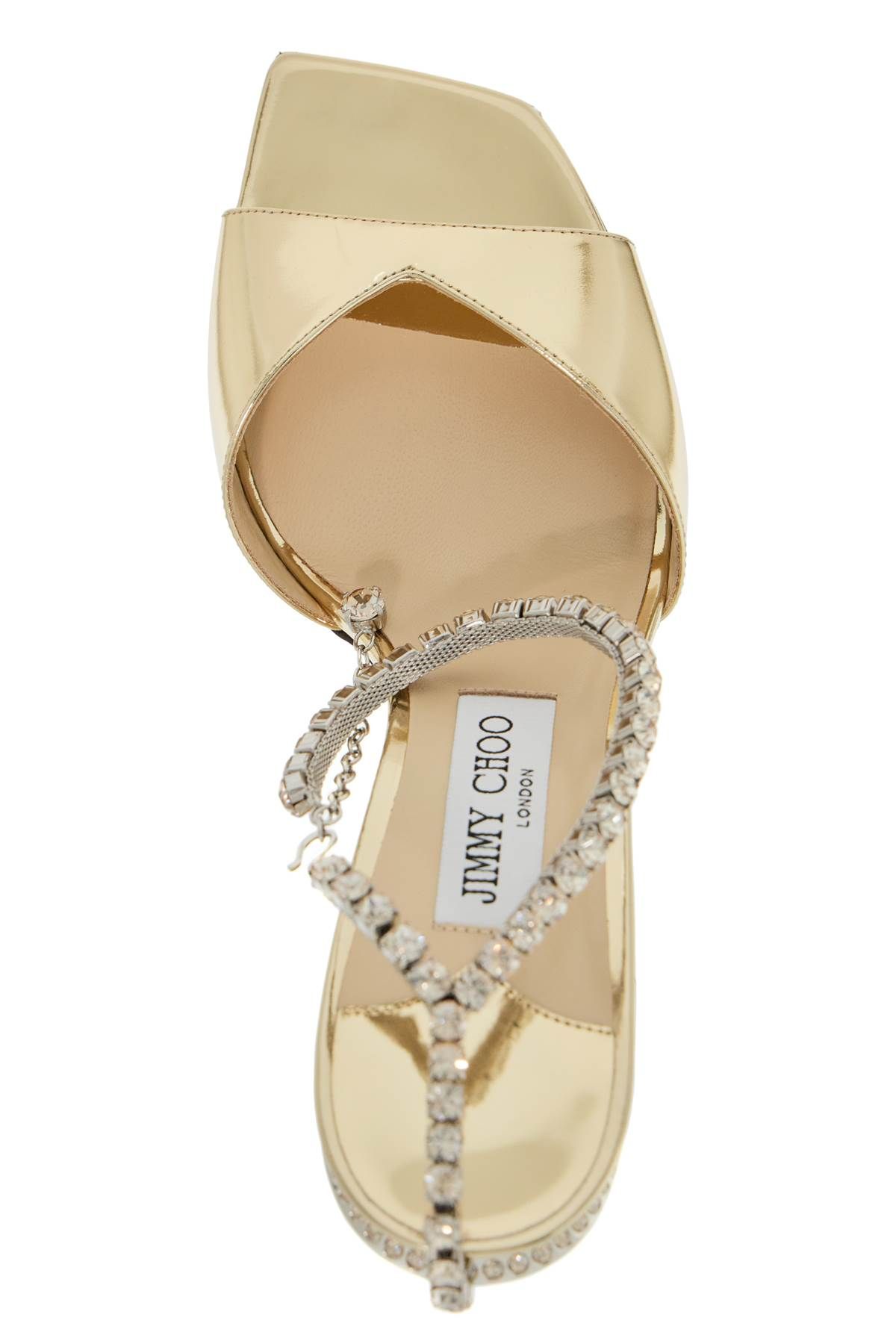 Shop Jimmy Choo Saeda 85 Sand In Metallic