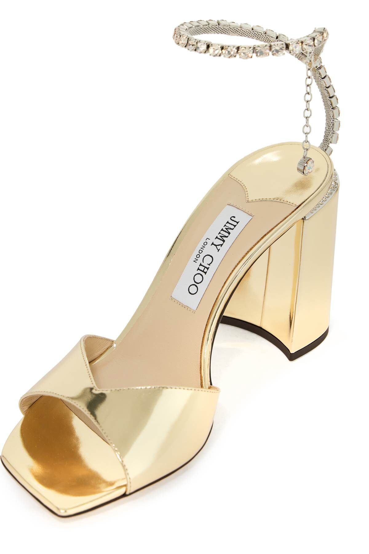 Shop Jimmy Choo Saeda 85 Sand In Metallic