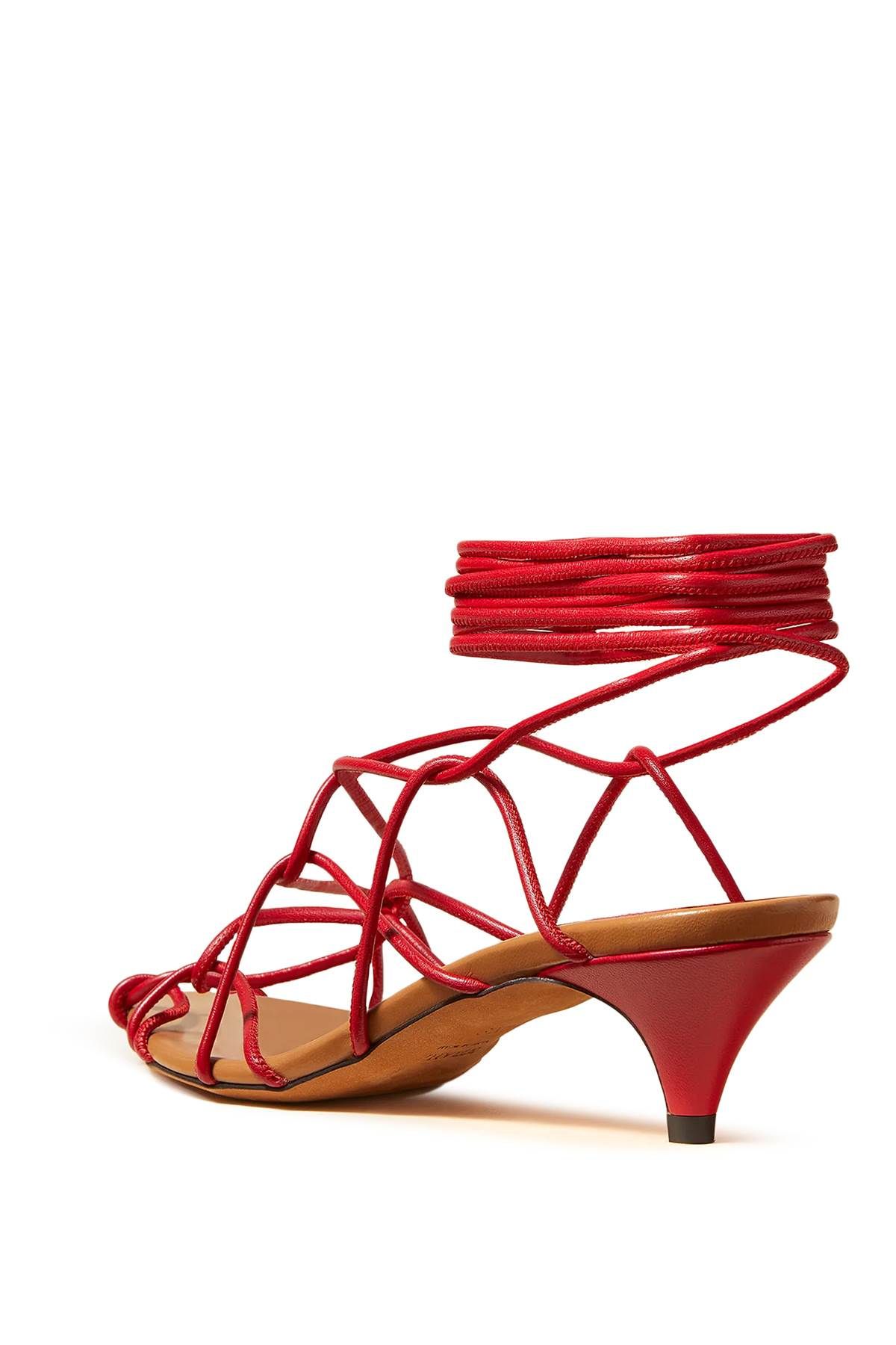 Shop Khaite "arden Low Heel Sand In Red