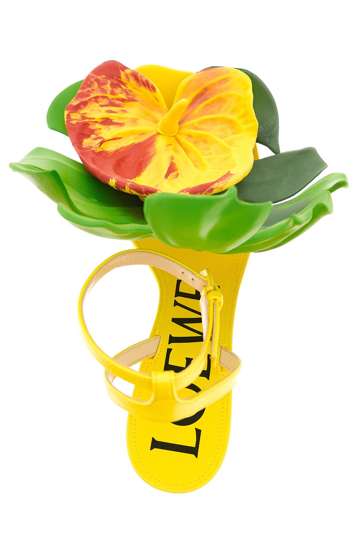 Shop Loewe 'petal' Sandals In Yellow