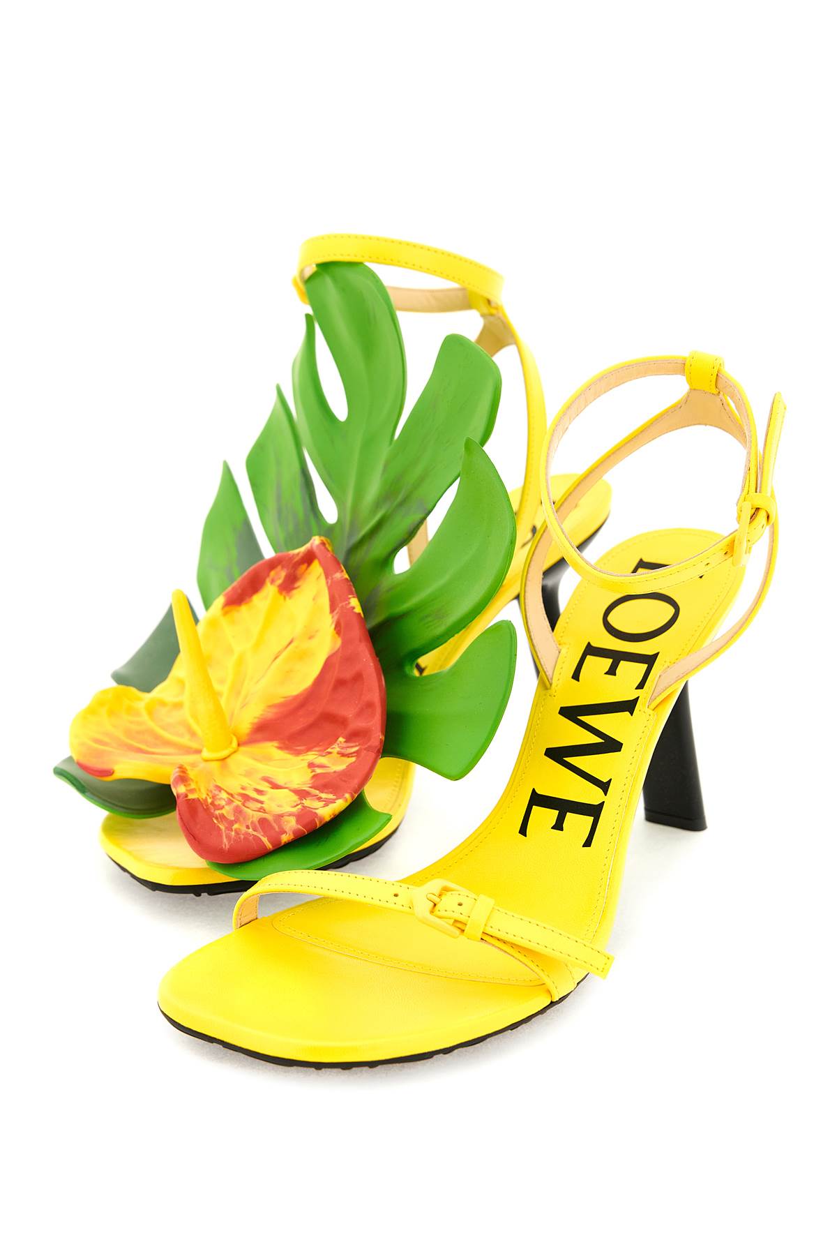 Shop Loewe 'petal' Sandals In Yellow