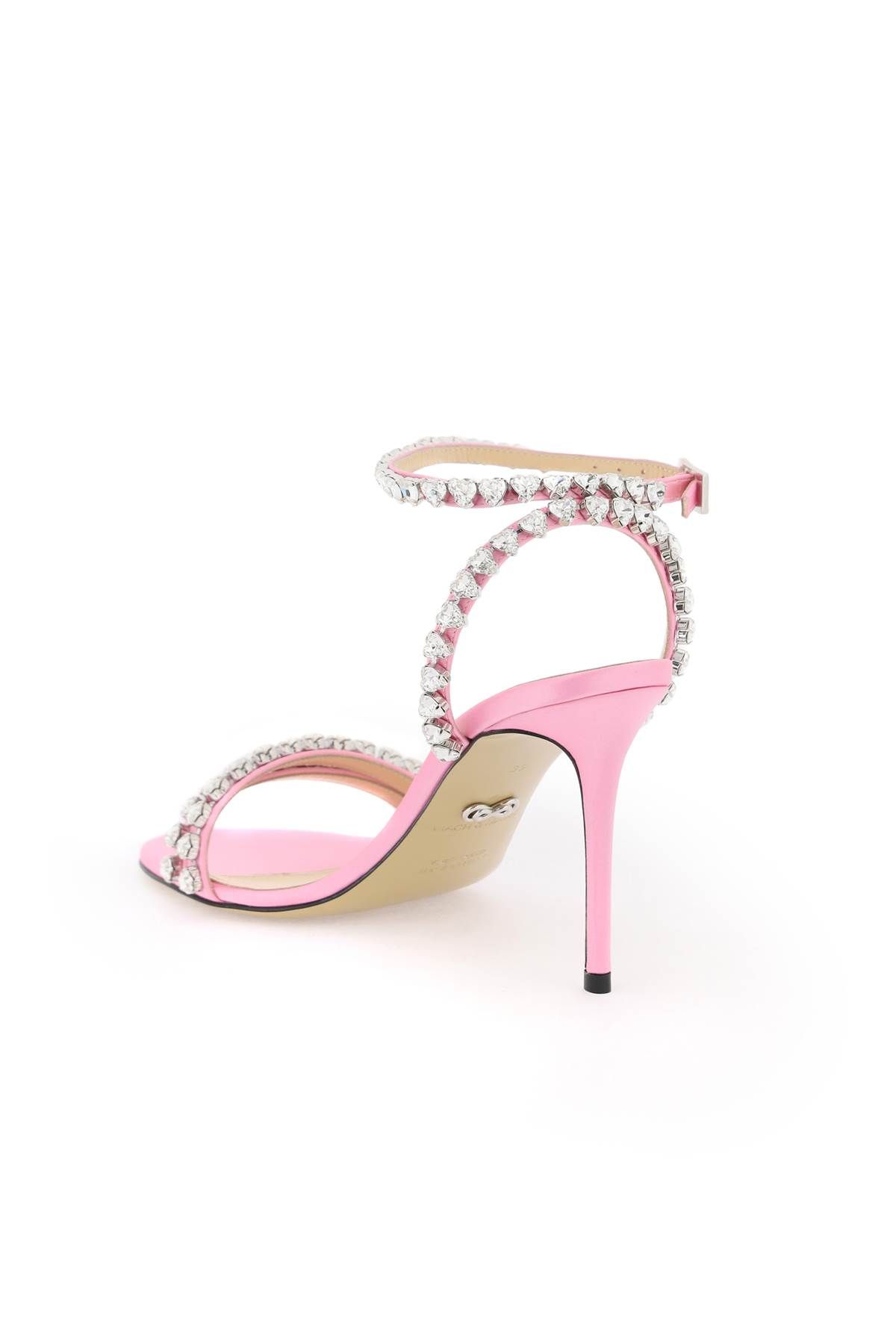Shop Mach & Mach Audrey Sandals With Crystals In Pink