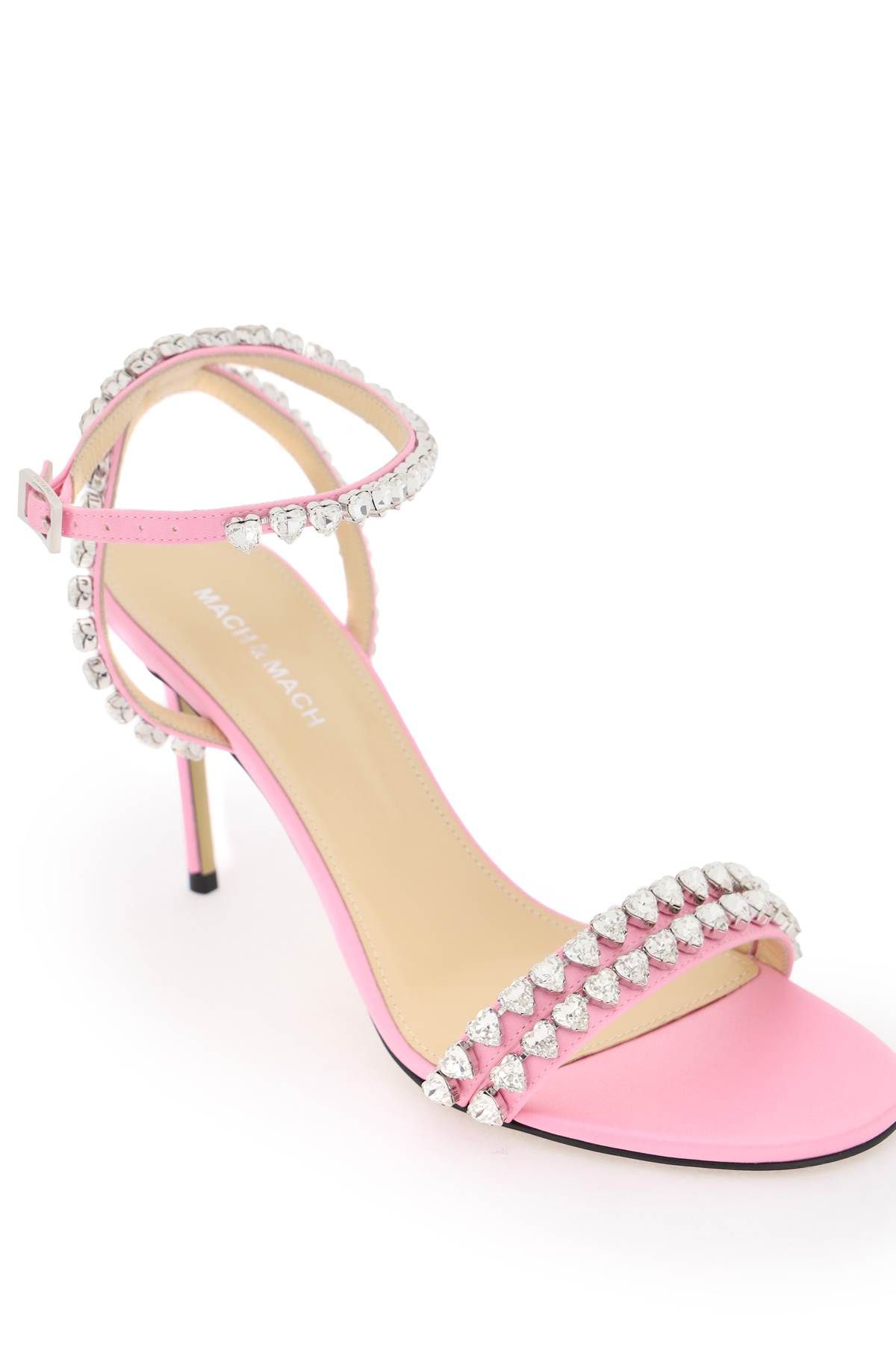 Shop Mach & Mach Audrey Sandals With Crystals In Pink